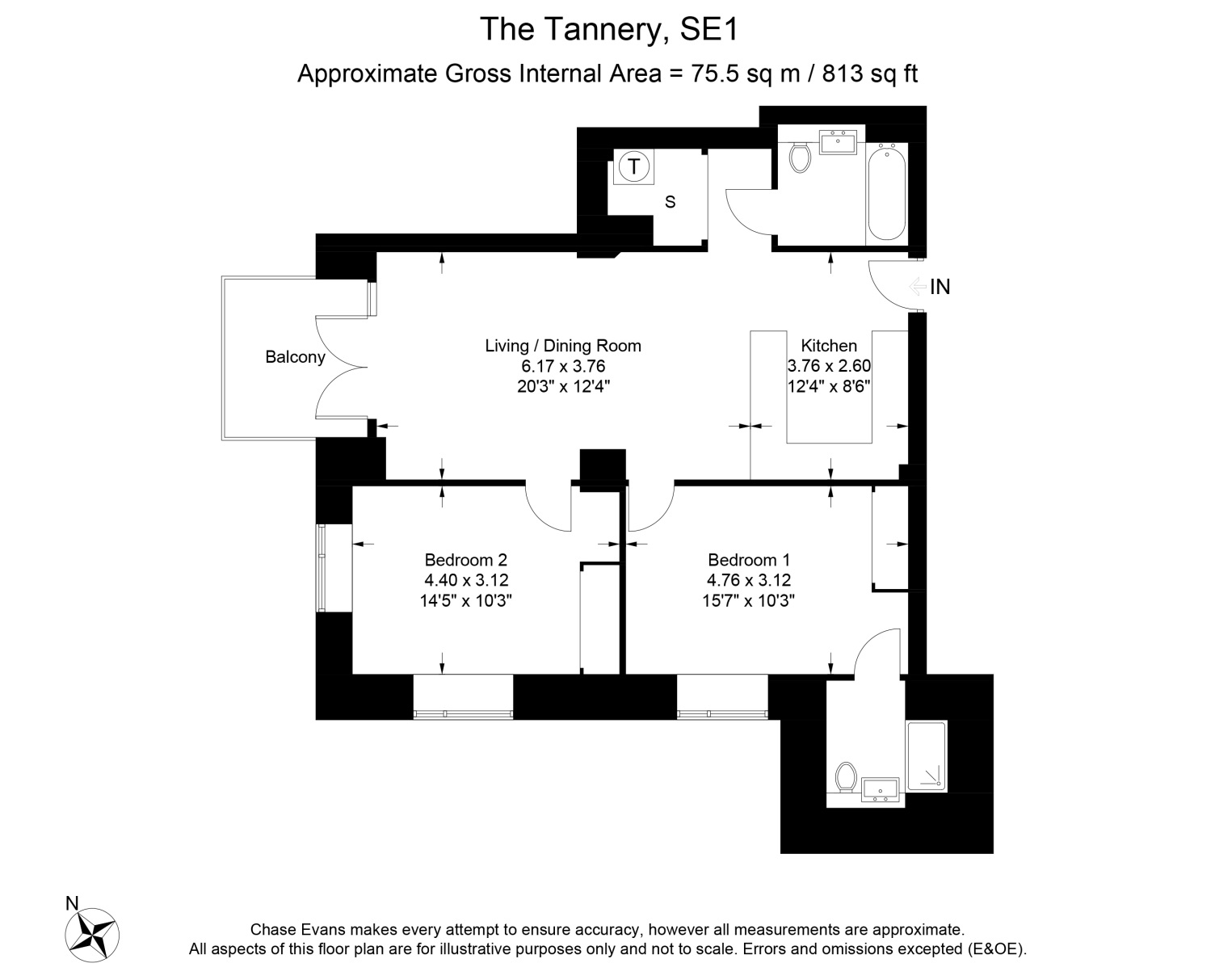 Flat 52, 1, The Tannery, Bermondsey floorplan