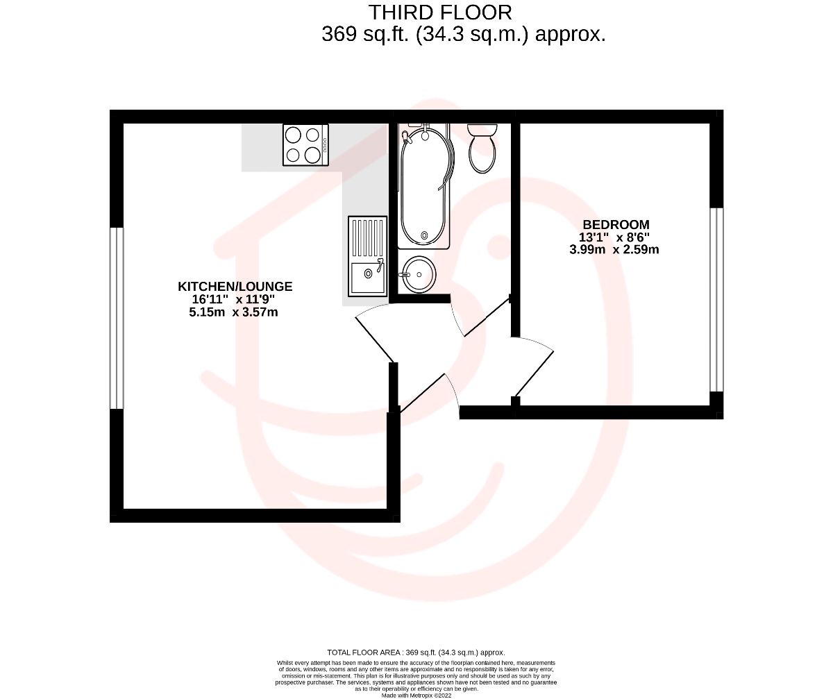 Flat 3, 19 Irwin Approach, Leeds floorplan