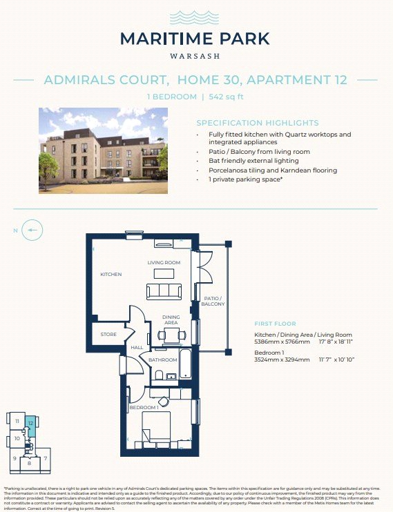 Unit 30,, 12 Admirals Court, Newtown Road floorplan