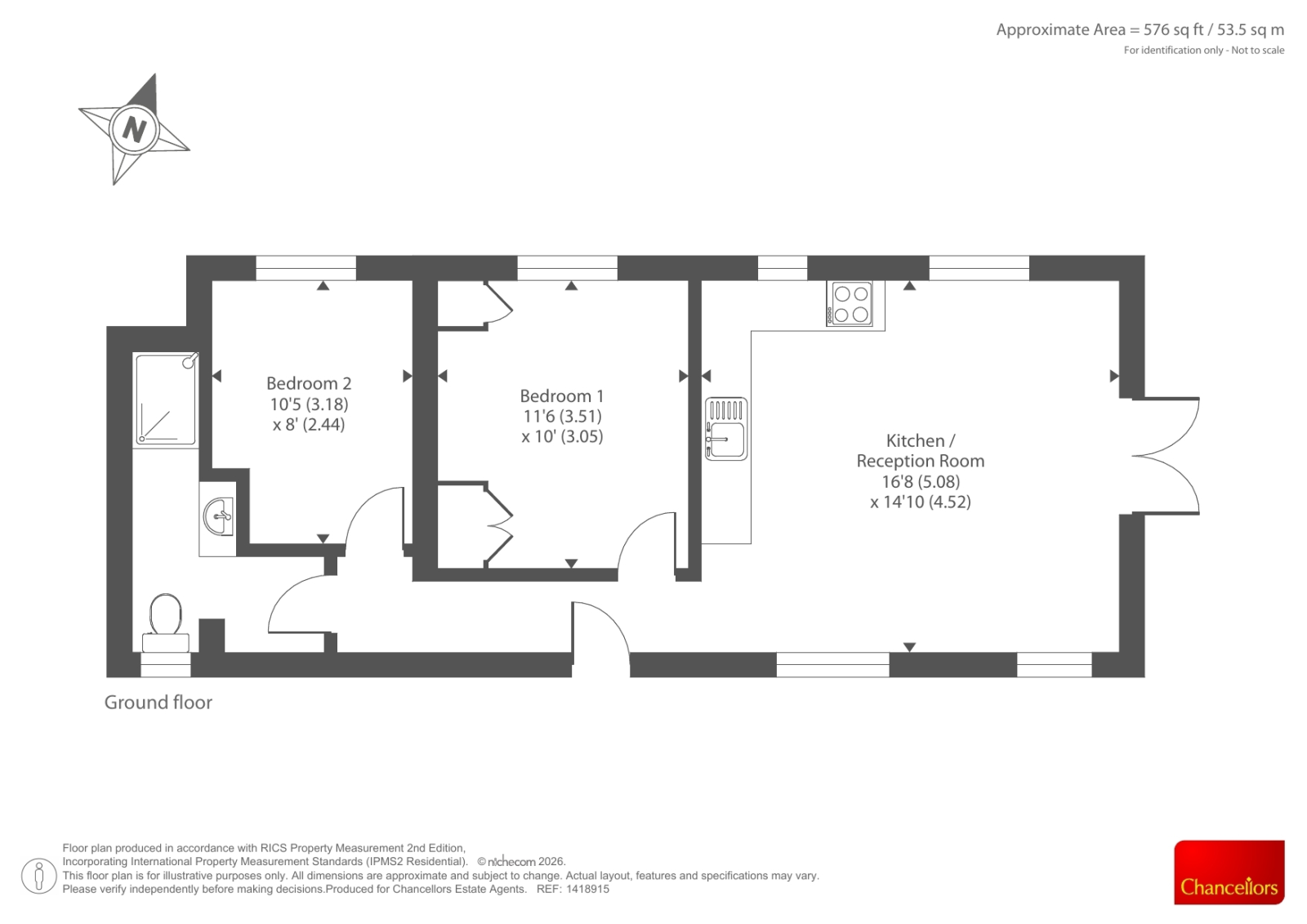 Flat D The Old Bakery, 83, Chobham Road, Ascot floorplan