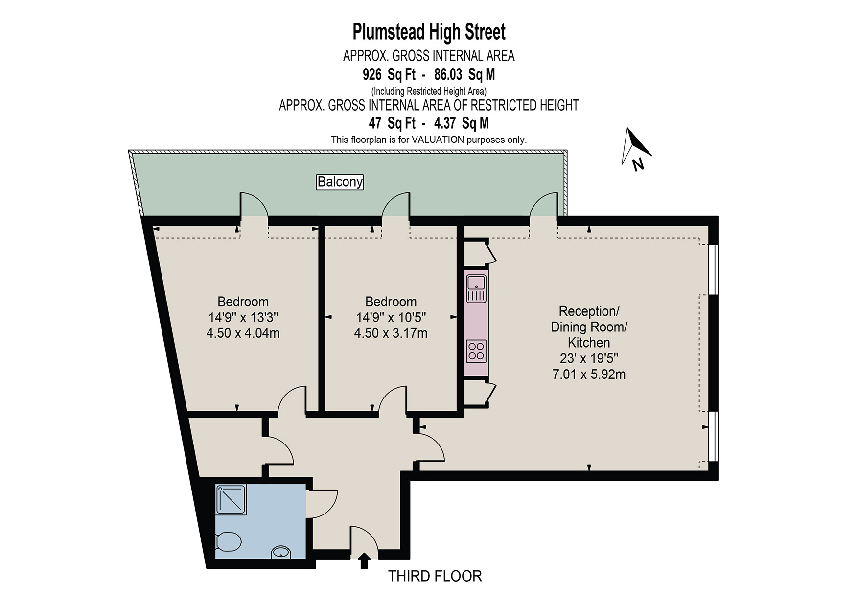 Flat 8 (Penthouse), 67B, Plumstead High Street, London floorplan
