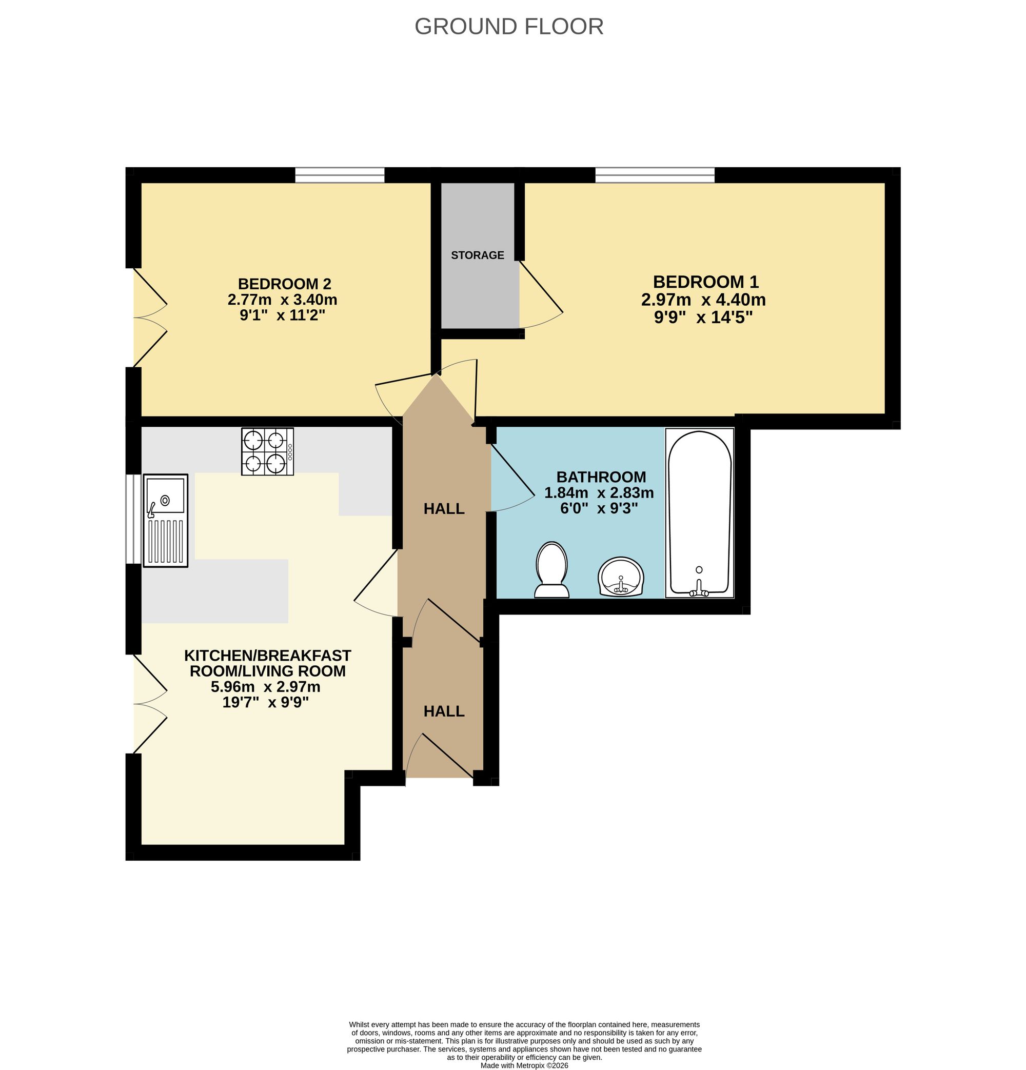 32 Vicarage Walk, Chesterfield floorplan