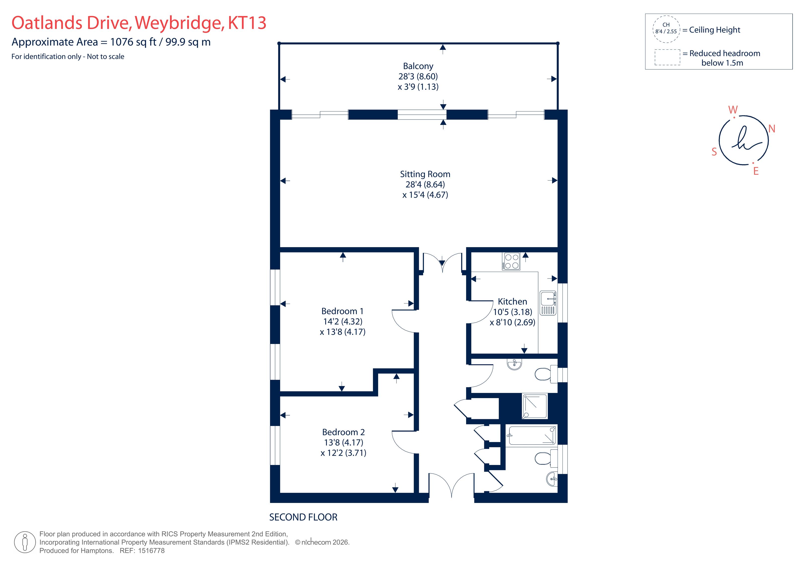 8, Albany Court, Oatlands Drive, Weybridge floorplan