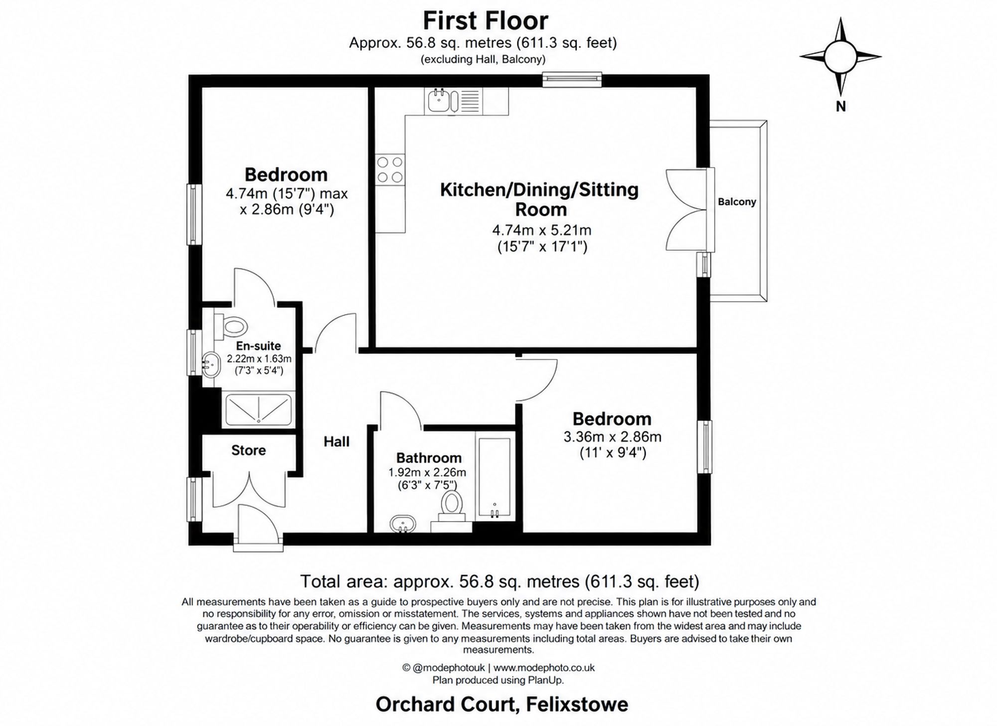 Flat 5, Orchard Court Holmhill Drive, Felixstowe floorplan