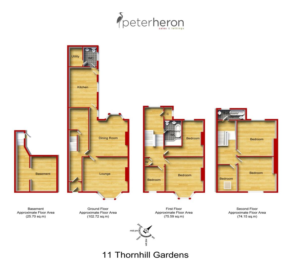 Thornhill Gardens, Ashbrooke, Sunderland SR2, 6 bedroom terraced house
