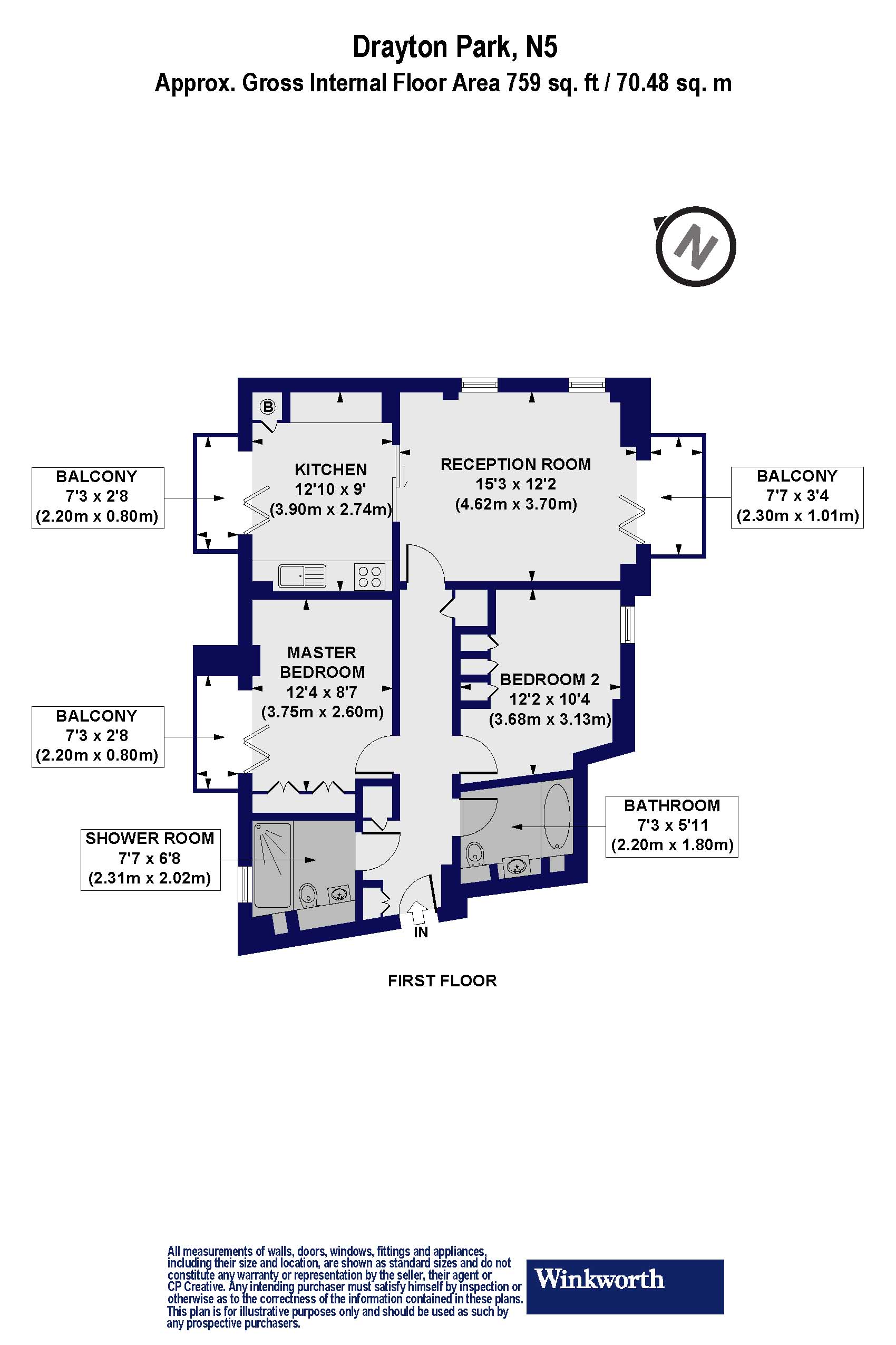 Flat 4, 10, Drayton Park, London floorplan