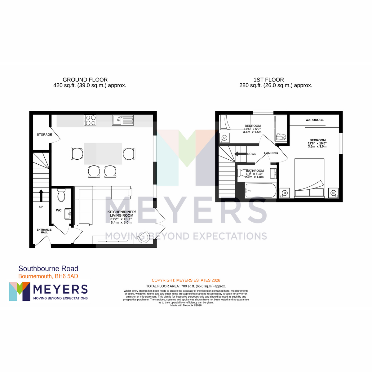 Flat Flat 2, 36, Southbourne Road, Bournemouth floorplan