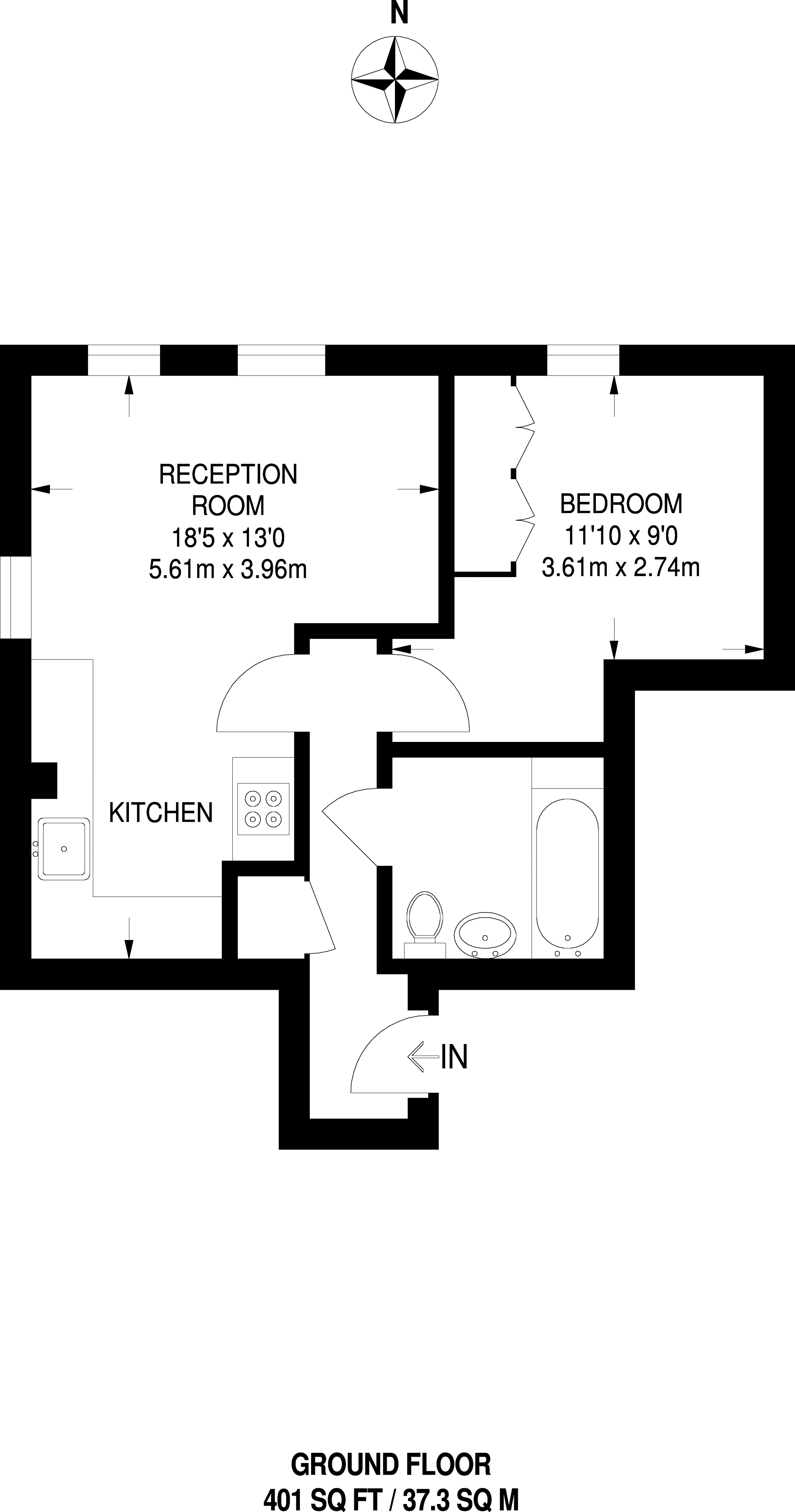 1 Bedrooms Flat to rent in Martyr Road, Guildford GU1