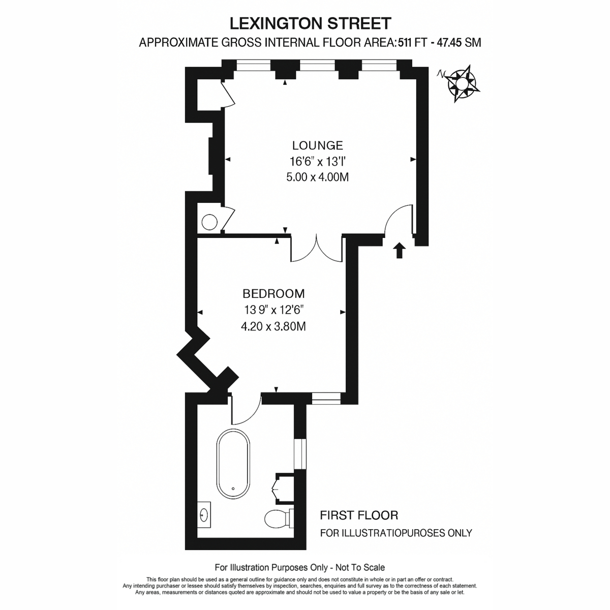 Flat First Floor Flat, 49, Lexington Street, London floorplan