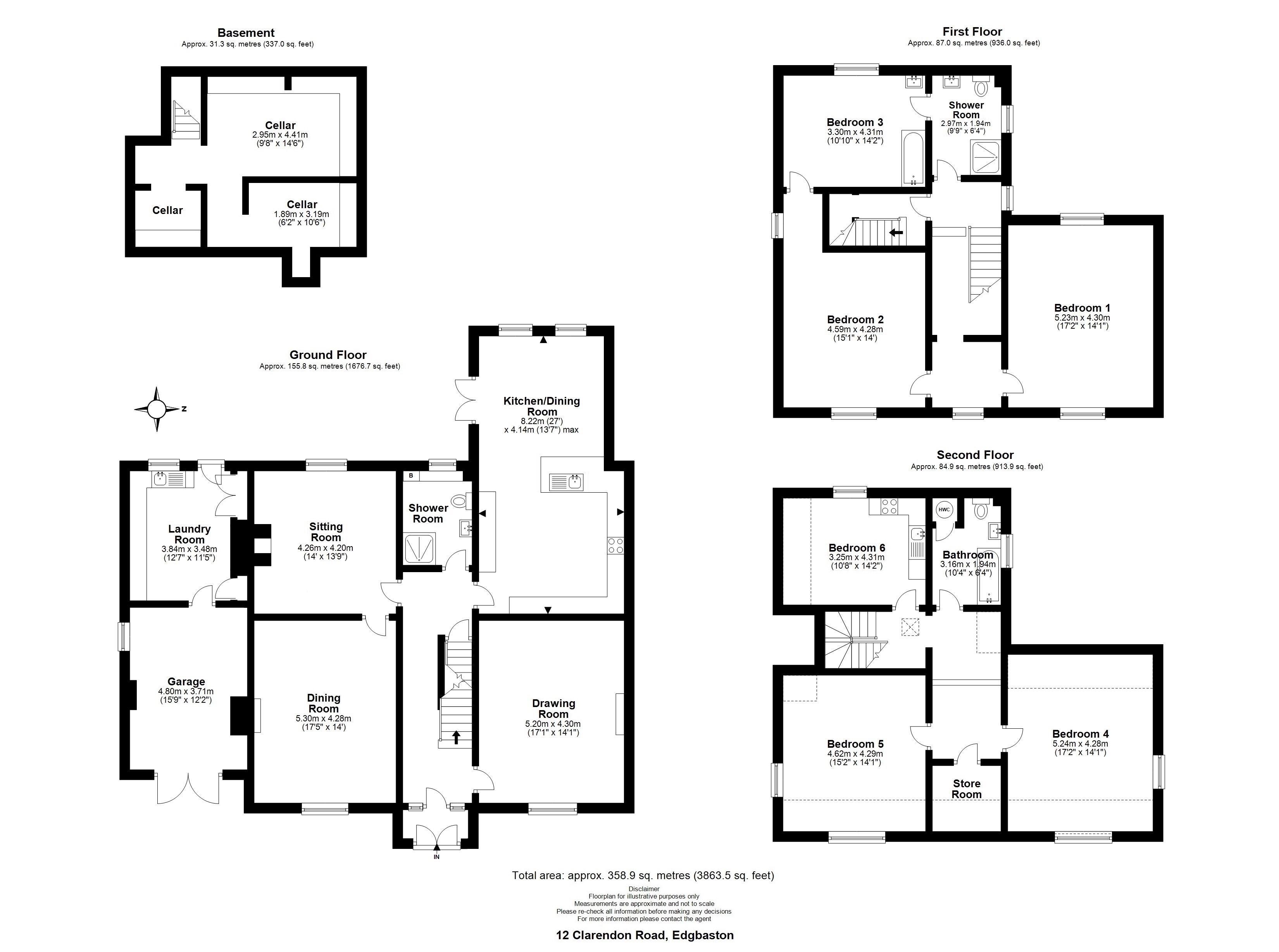 12, Clarendon Road, Birmingham floorplan