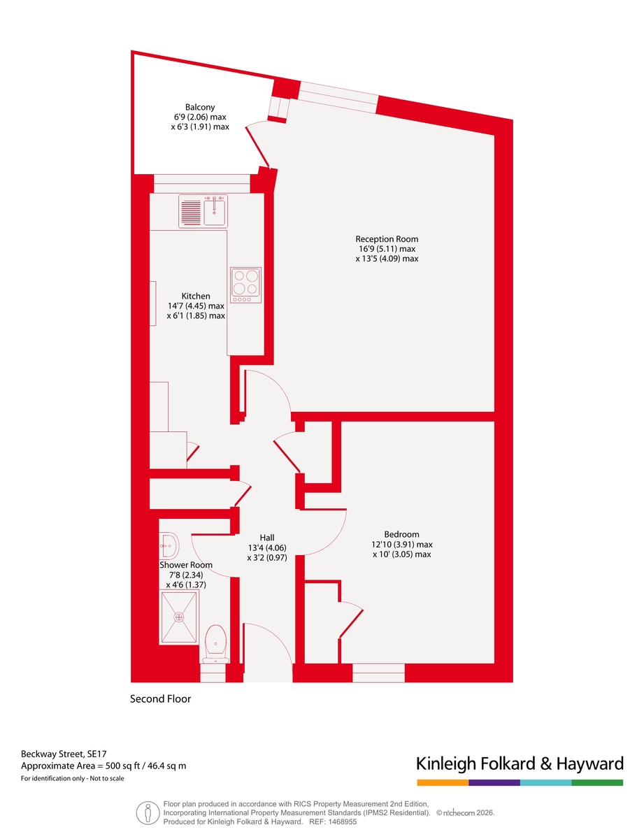 Flat 14, Ellery House,, Beckway Street, London floorplan