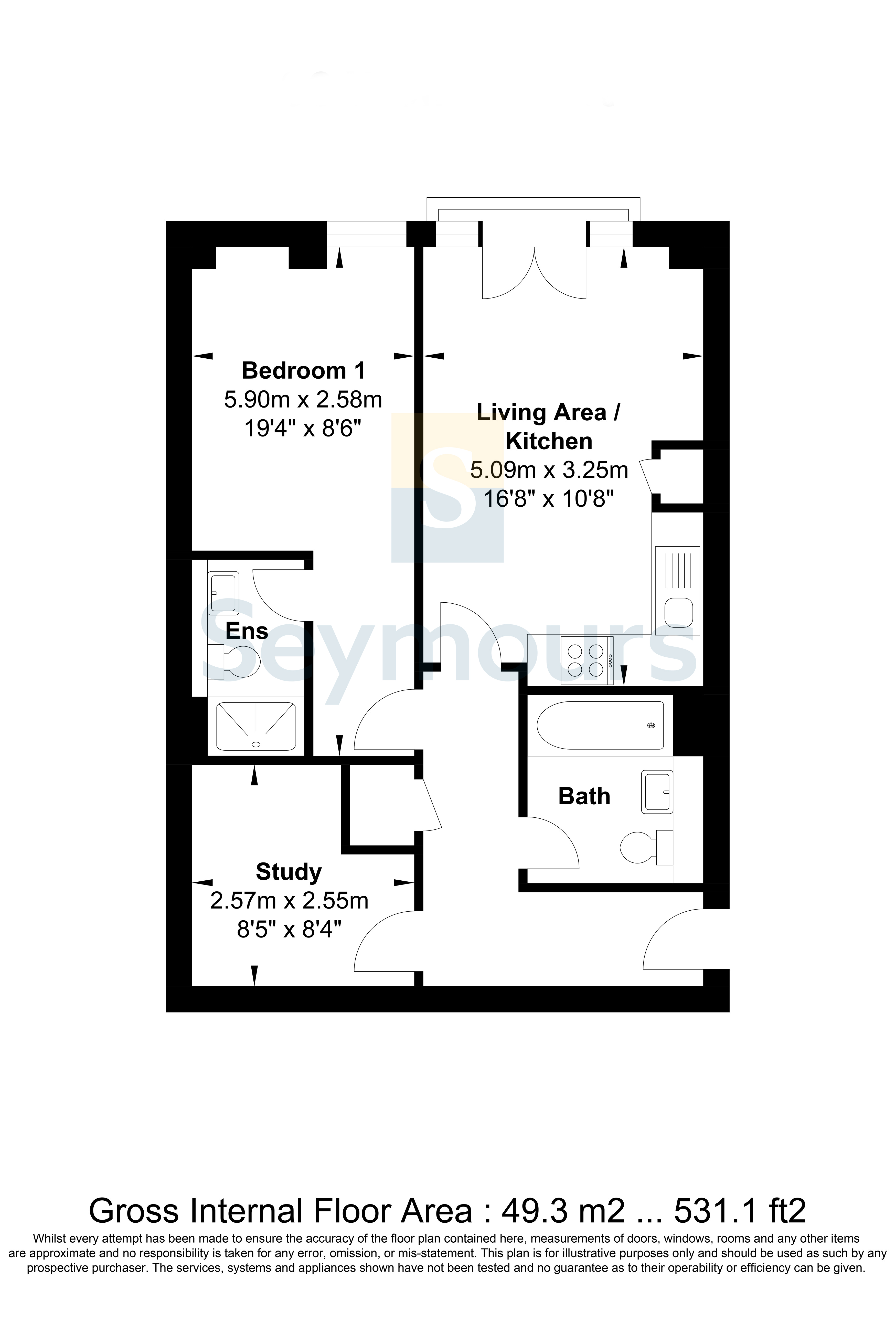 No Data Give, 38 Wells Court, Woking floorplan