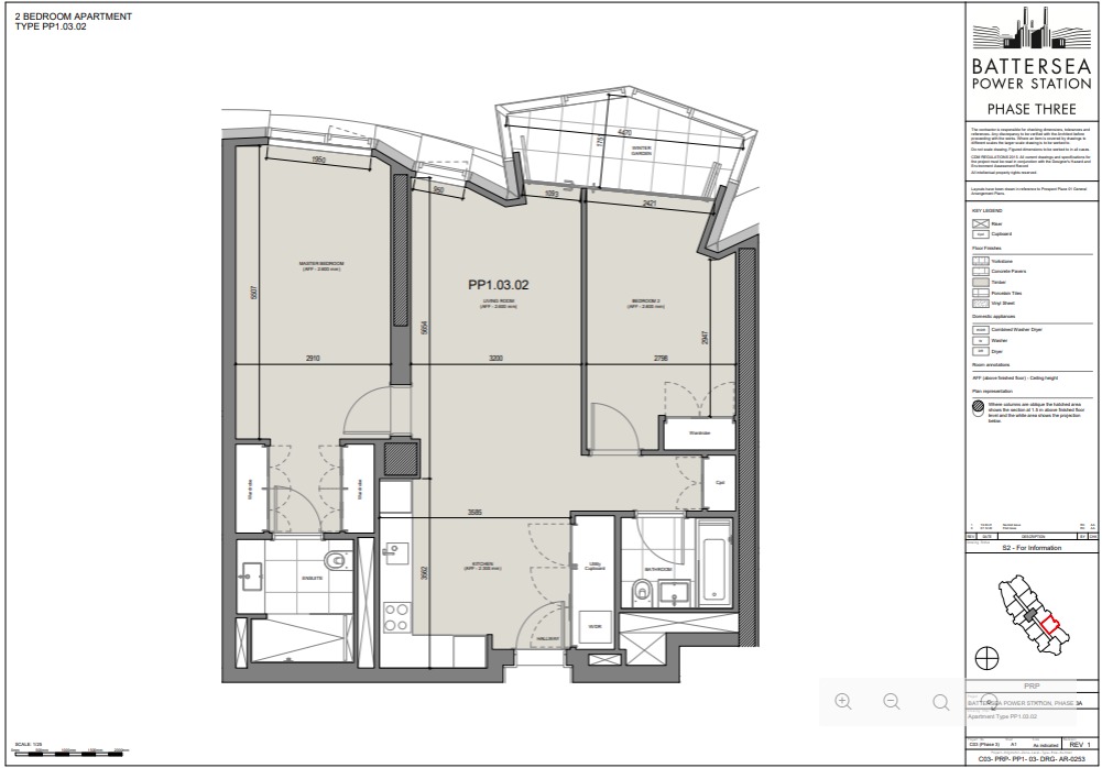Apartment 302, Wilshire House, Battersea Power Station floorplan