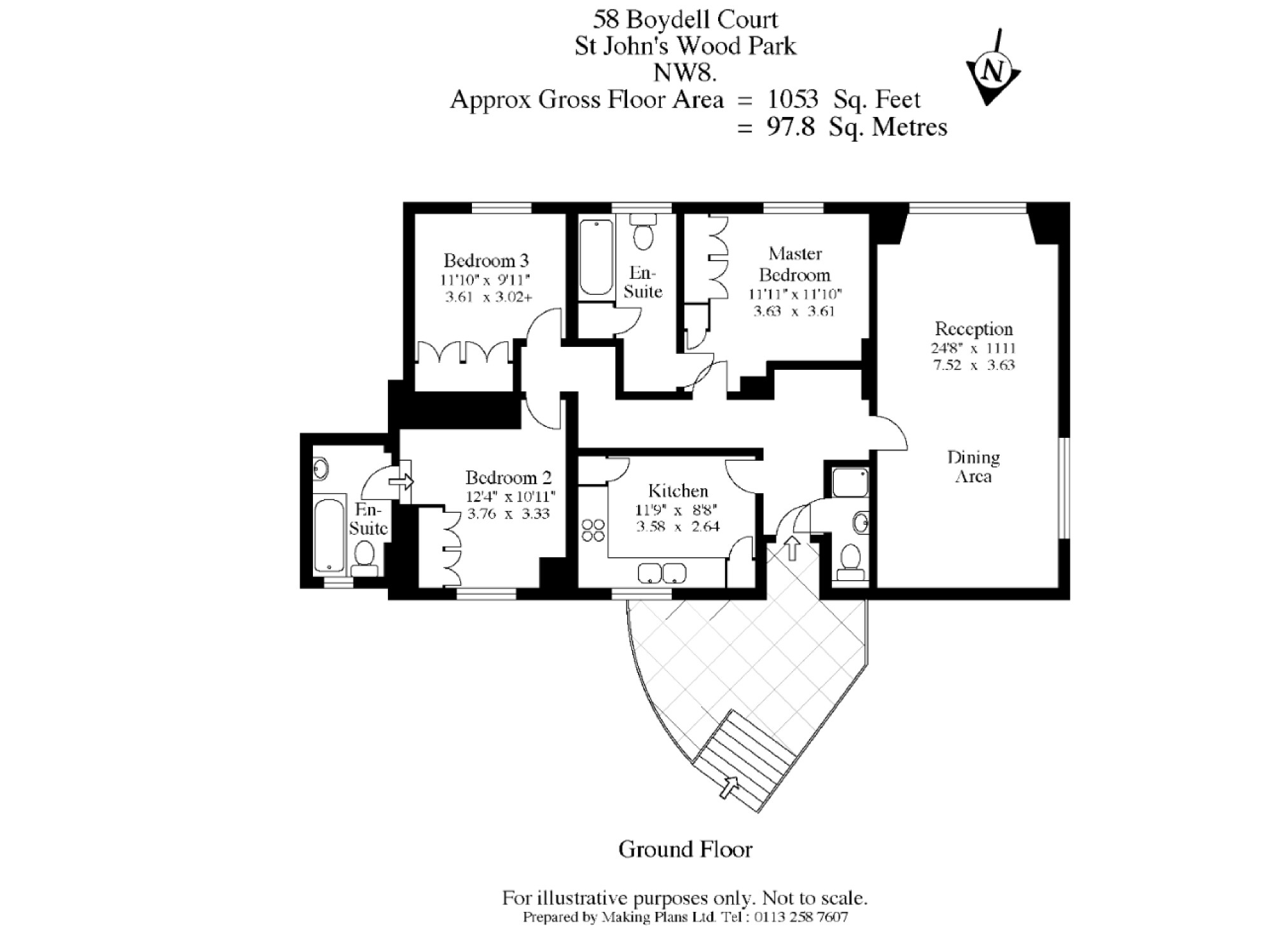 3 Bedrooms Flat to rent in St Johns Wood Park, St Johns Wood, London NW8