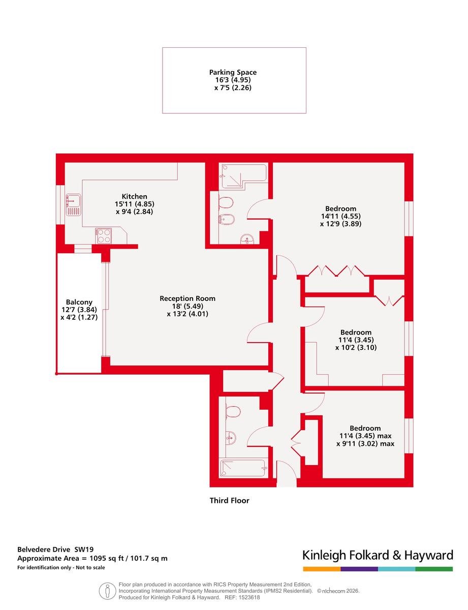 Flat 12, Blue Gates, 4, Belvedere Drive, London floorplan