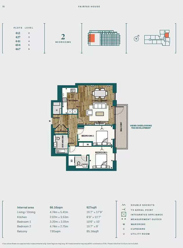 195, Faulkner House, London floorplan