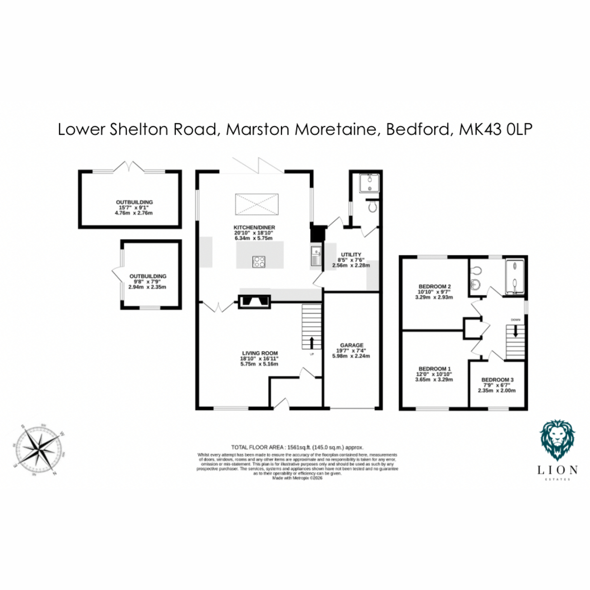 191, Lower Shelton Road, Bedford floorplan