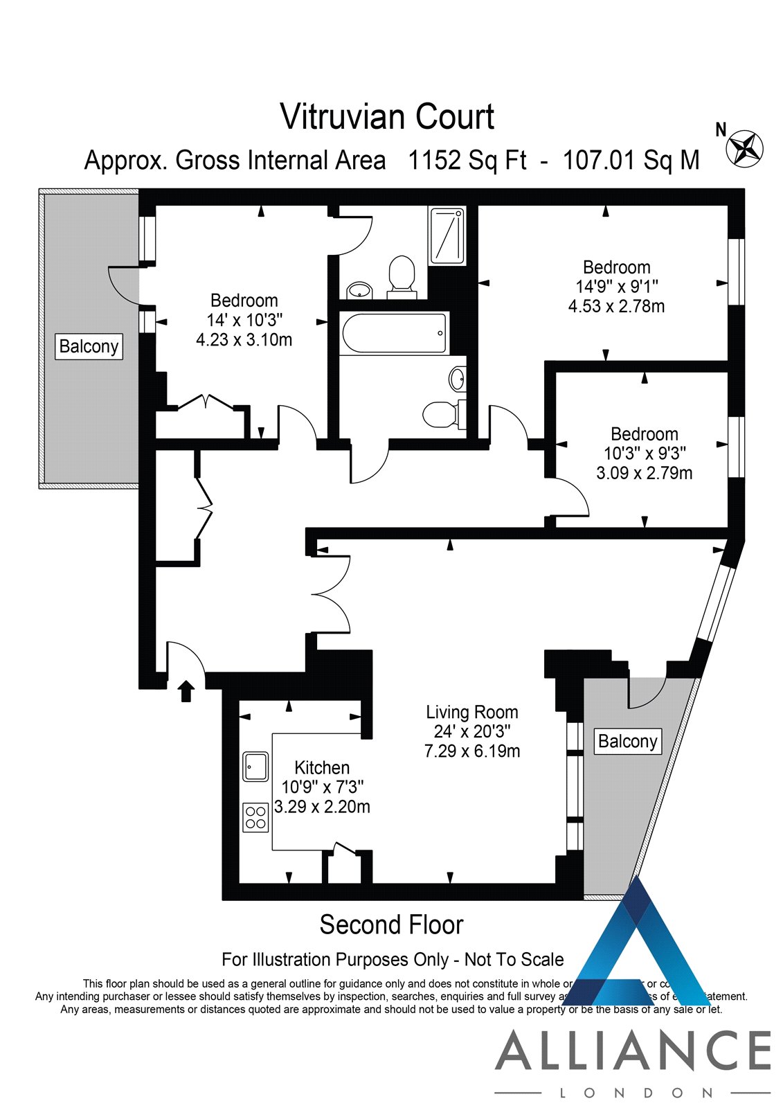 Flat 9, Vitruvian Court, 7, Rolling Mills Mews, London floorplan