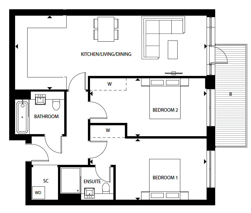 18, 3 Gaumont Place, London floorplan