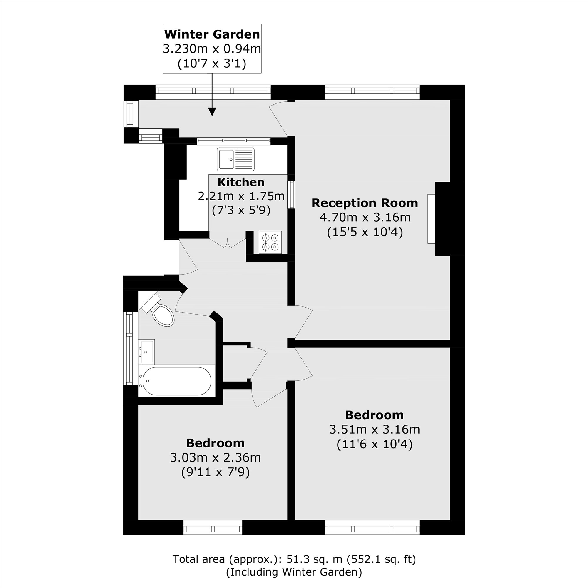 Flat 2, Lynne Court, Brockley View, London floorplan
