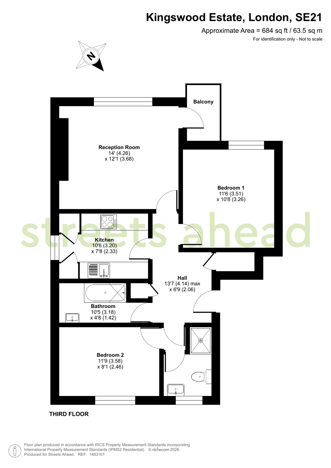 Flat 7 Garraway House,, Kingswood Estate, London floorplan