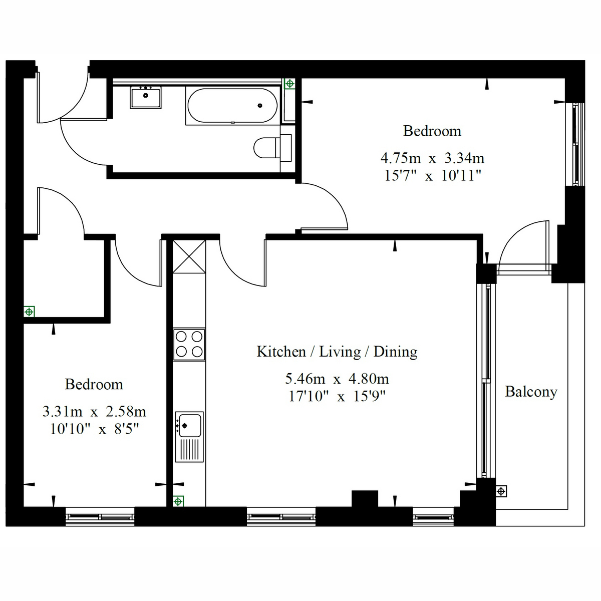 Flat Flat 10b, Vision Point, 48 Yelverton Road, London floorplan