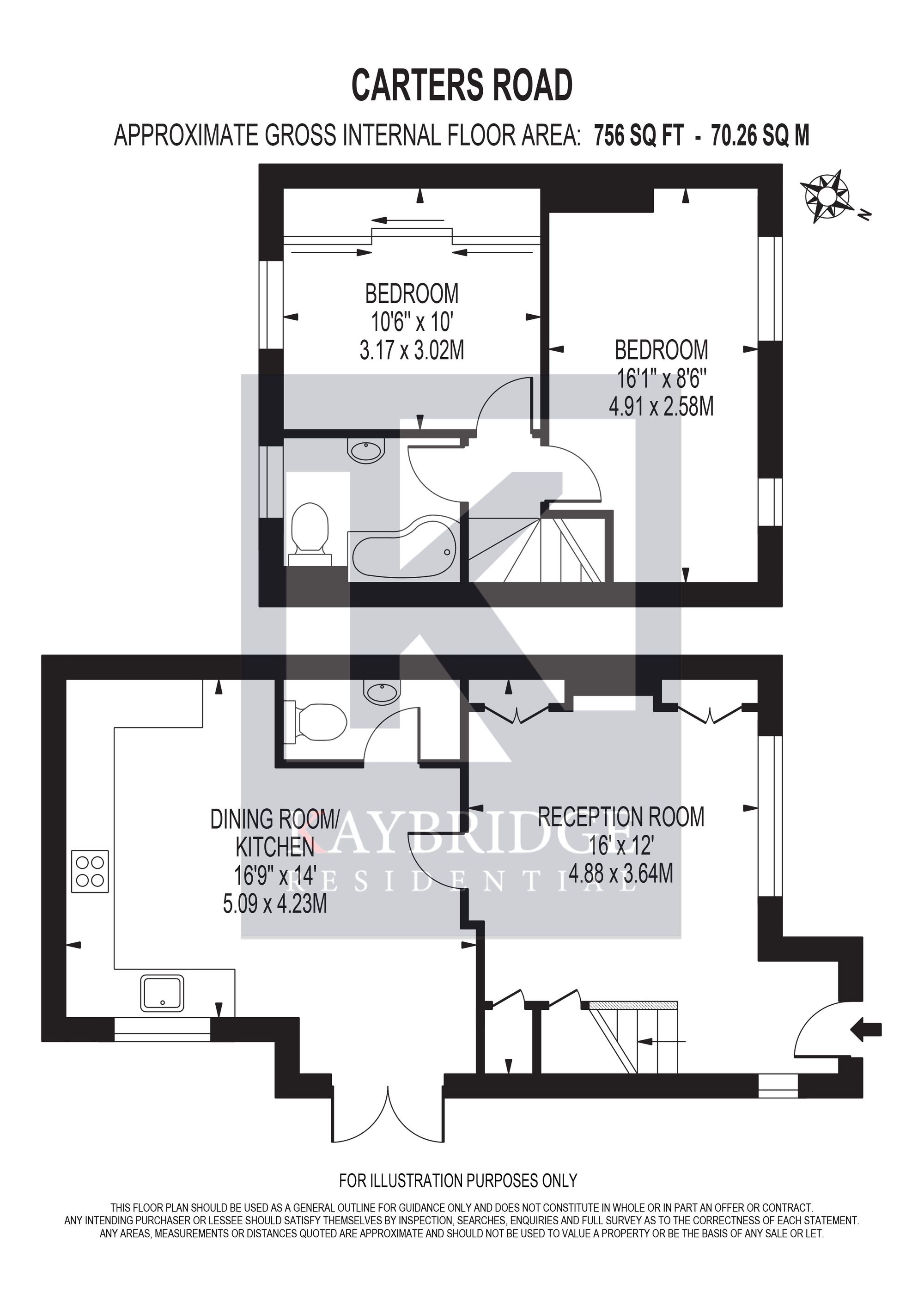 Carters Road, Epsom KT17, 2 bedroom semidetached house for sale