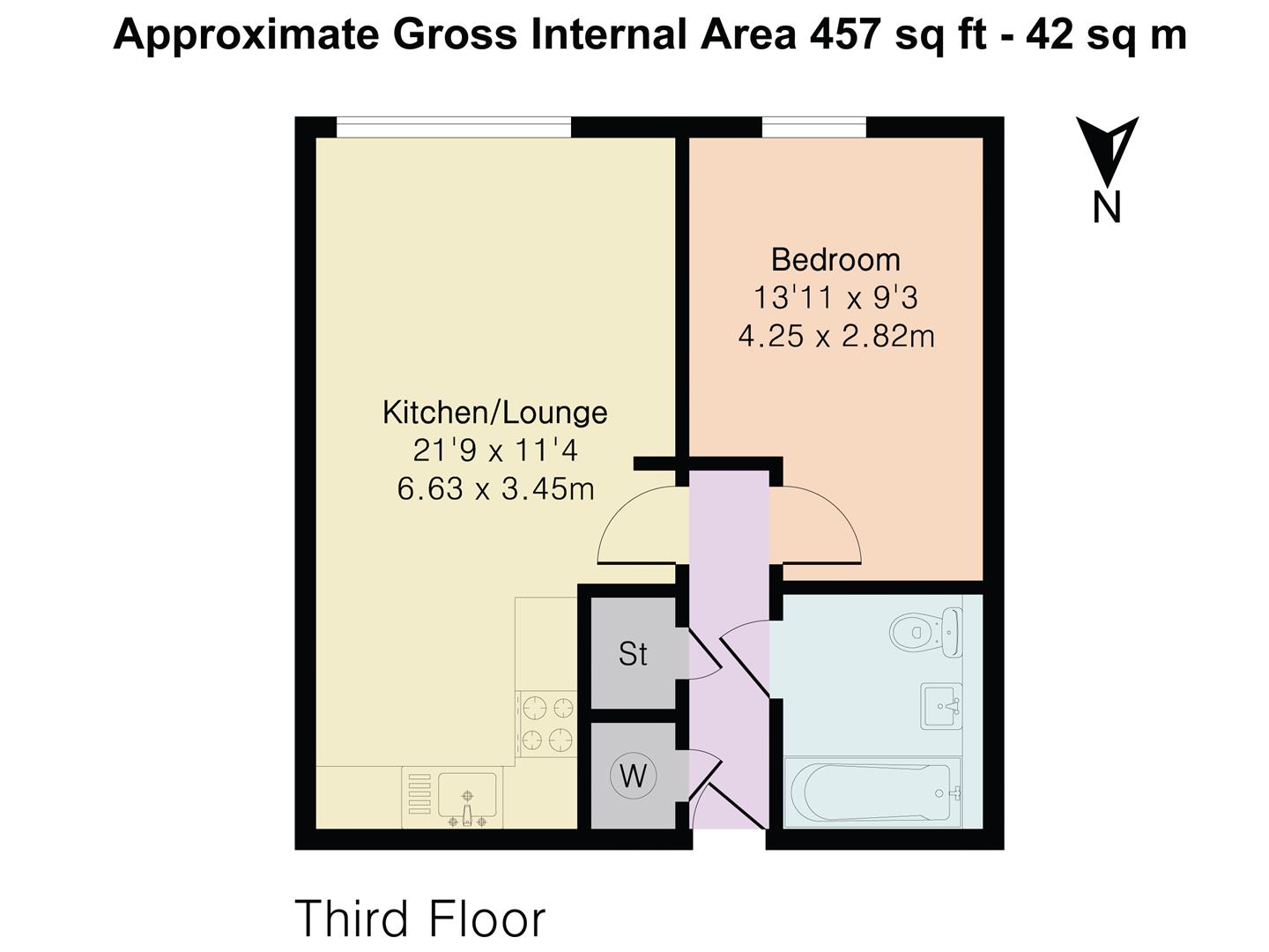308, Regents Plaza, 84 Oldfield Road, Salford floorplan