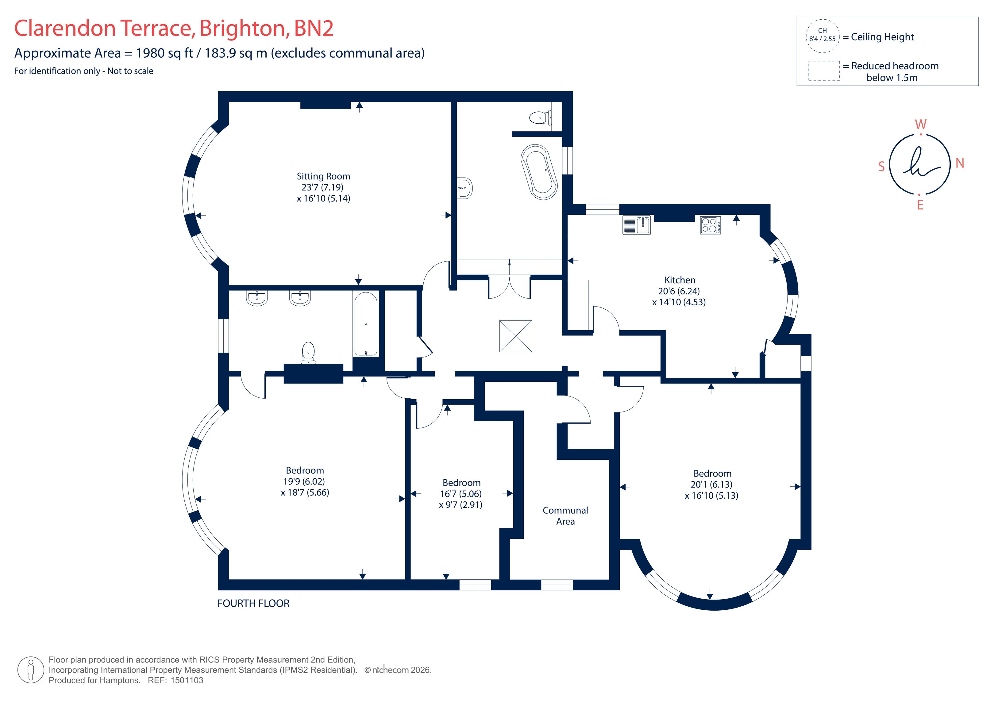 Flat 1, 5-6, Clarendon Terrace, Brighton floorplan