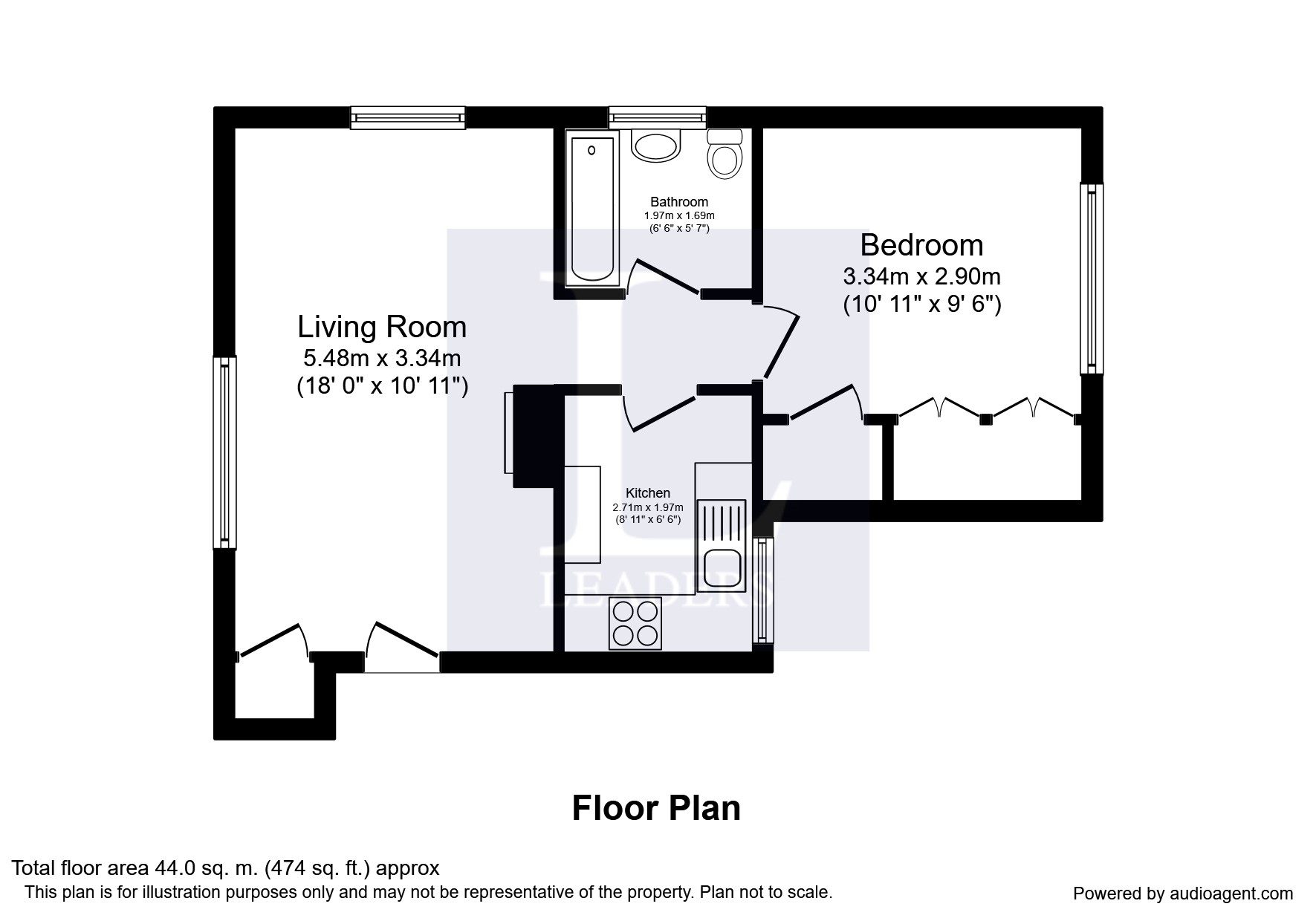 1 Bedrooms Flat to rent in Green Lane, Clapham, Bedford MK41