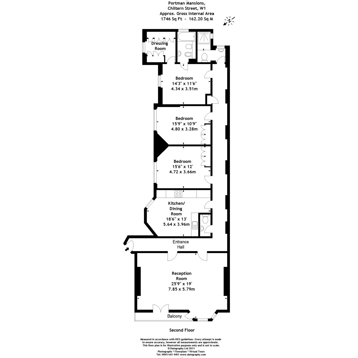 3 Bedrooms Flat to rent in Portman Mansions, Chiltern Street, London W1U