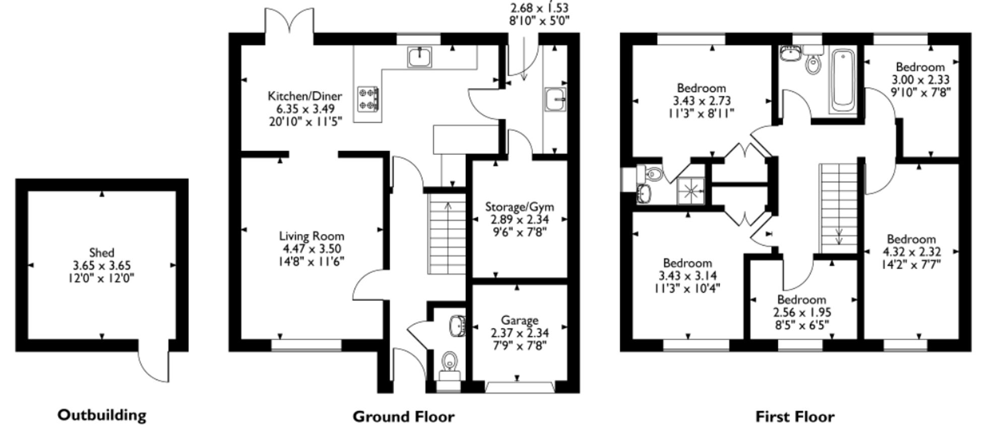 24 Downey Grove, Hengoed floorplan