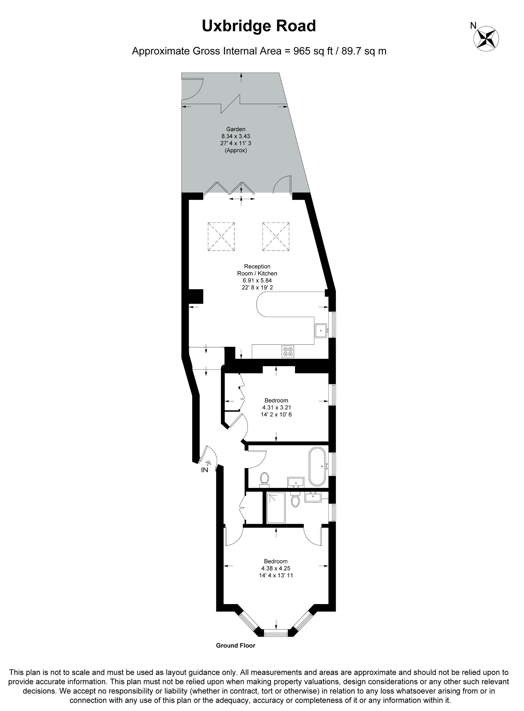 Flat 1, 464 Uxbridge Road, London floorplan