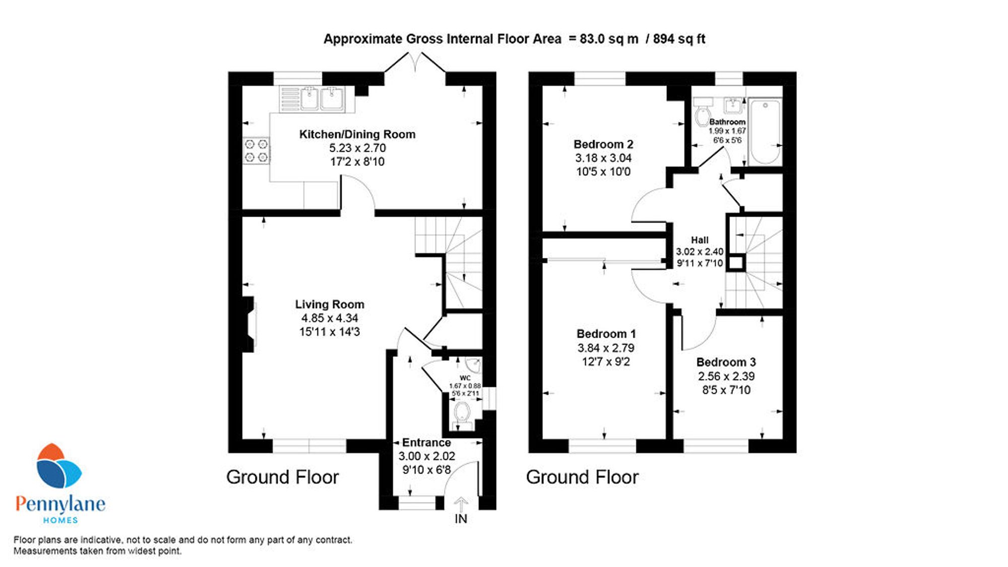 156 Moorpark Square, Renfrew floorplan