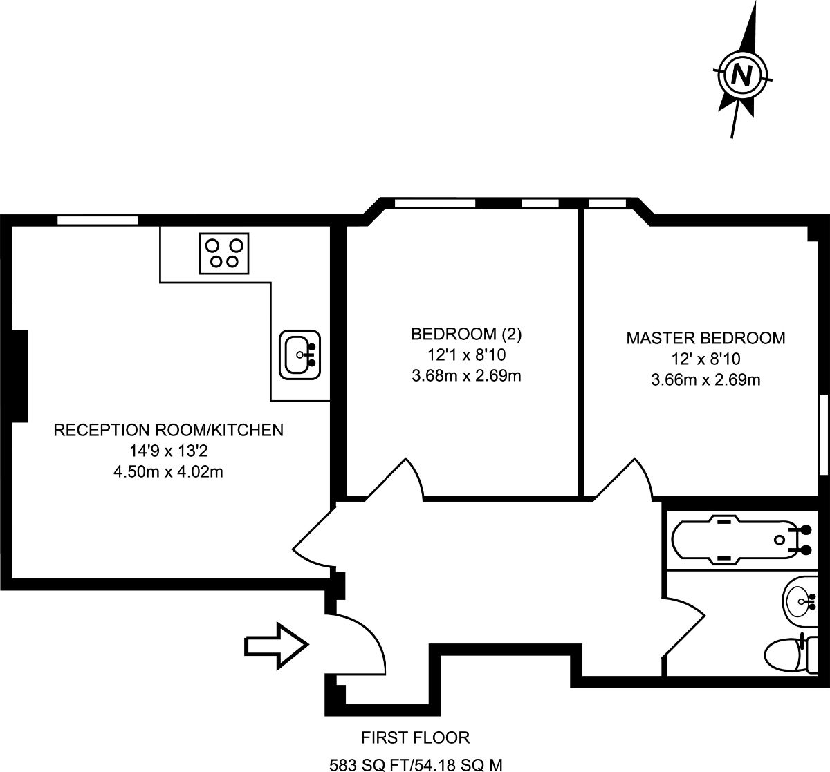 2 Bedrooms Flat to rent in Mount View Road, London N4