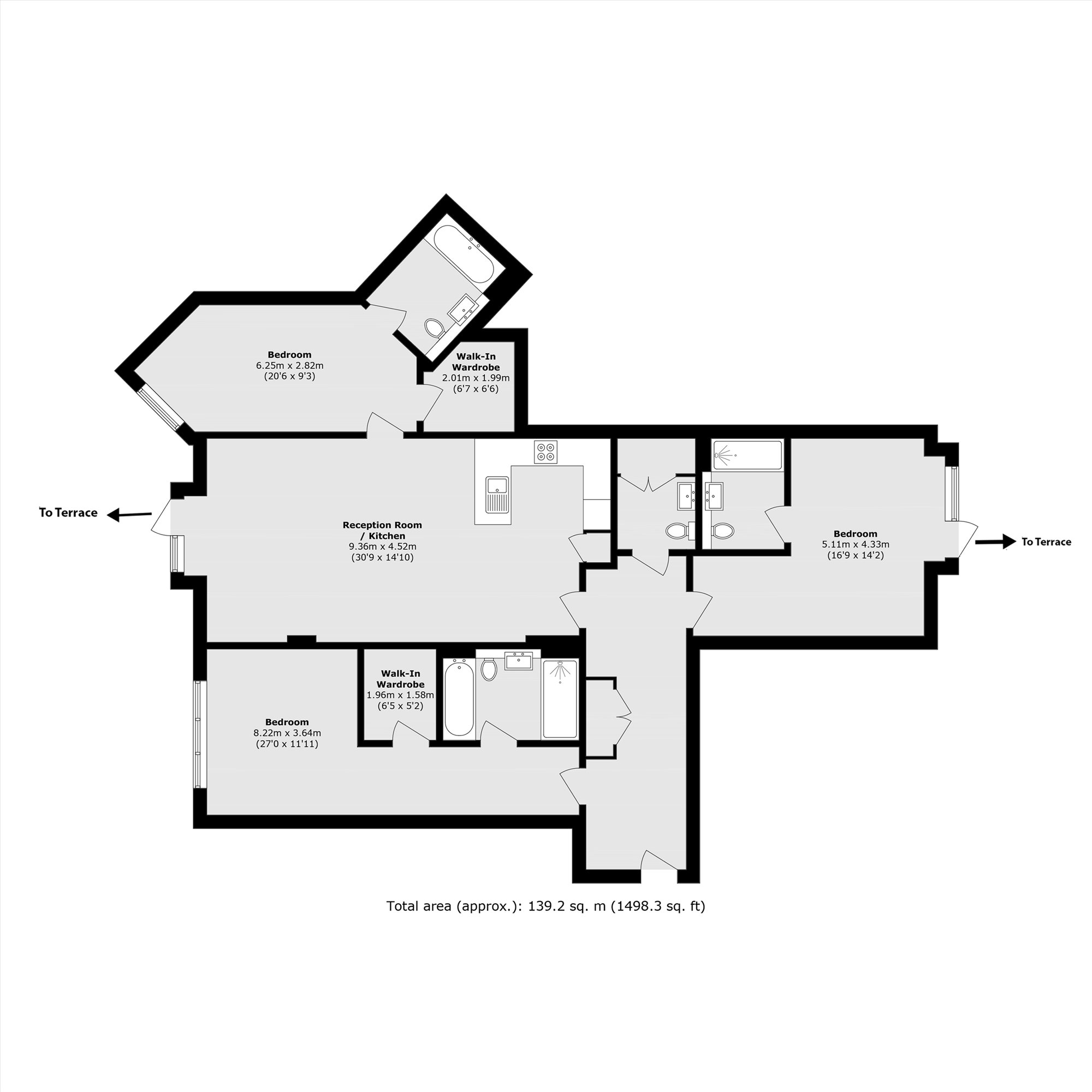 Flat 1D, Concord Court, Palladian Gardens, London floorplan