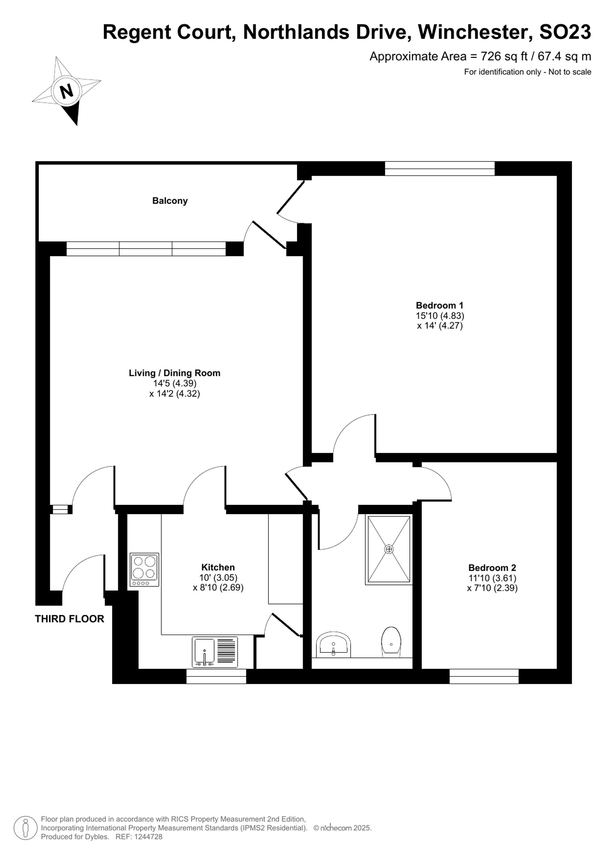 Flat 15, Regent Court Northlands Drive, Winchester floorplan