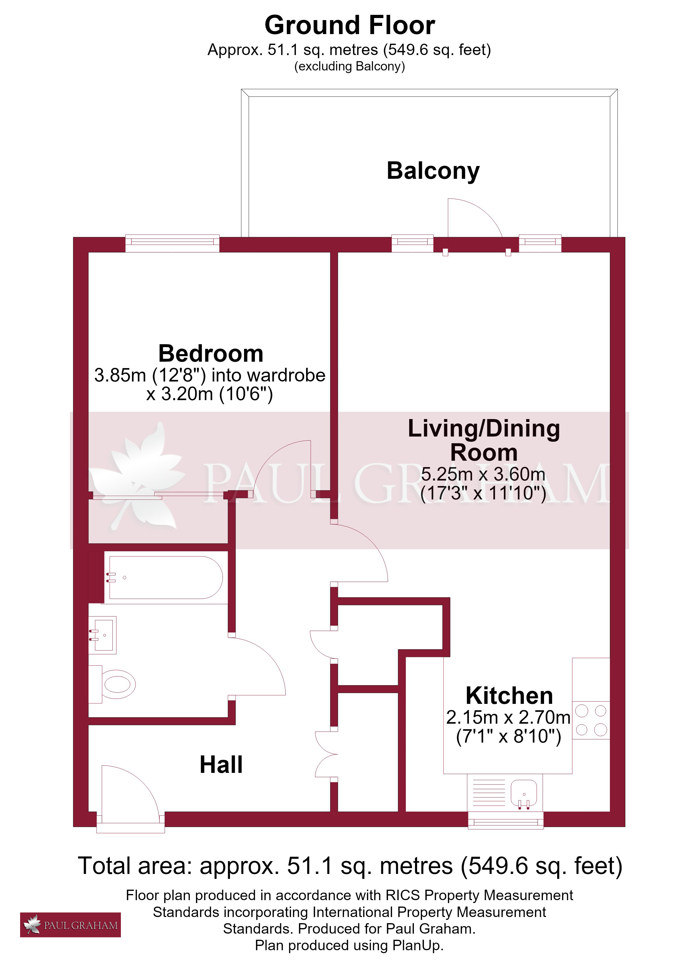 Flat 15 Pointelle House, London Road, Hackbridge floorplan