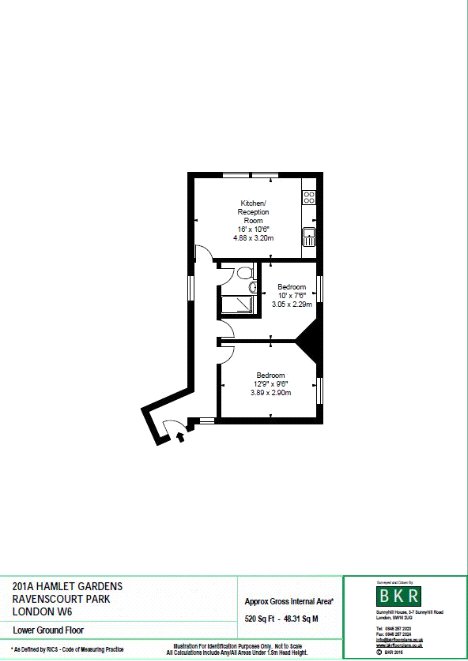 Flat 201A Hamlet Gardens, London floorplan