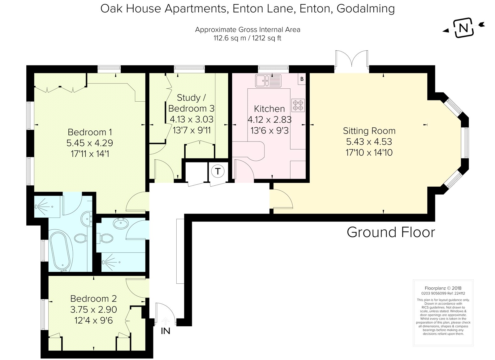 3 Bedrooms Flat for sale in Oak House Apartments, Enton Lane, Enton, Godalming GU8