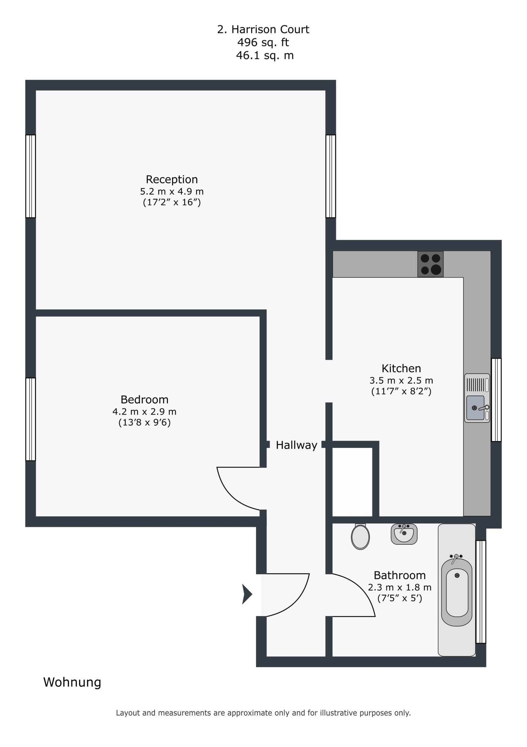2 Harrison Court 10 Myers Lane, Off Mercury Road, London floorplan