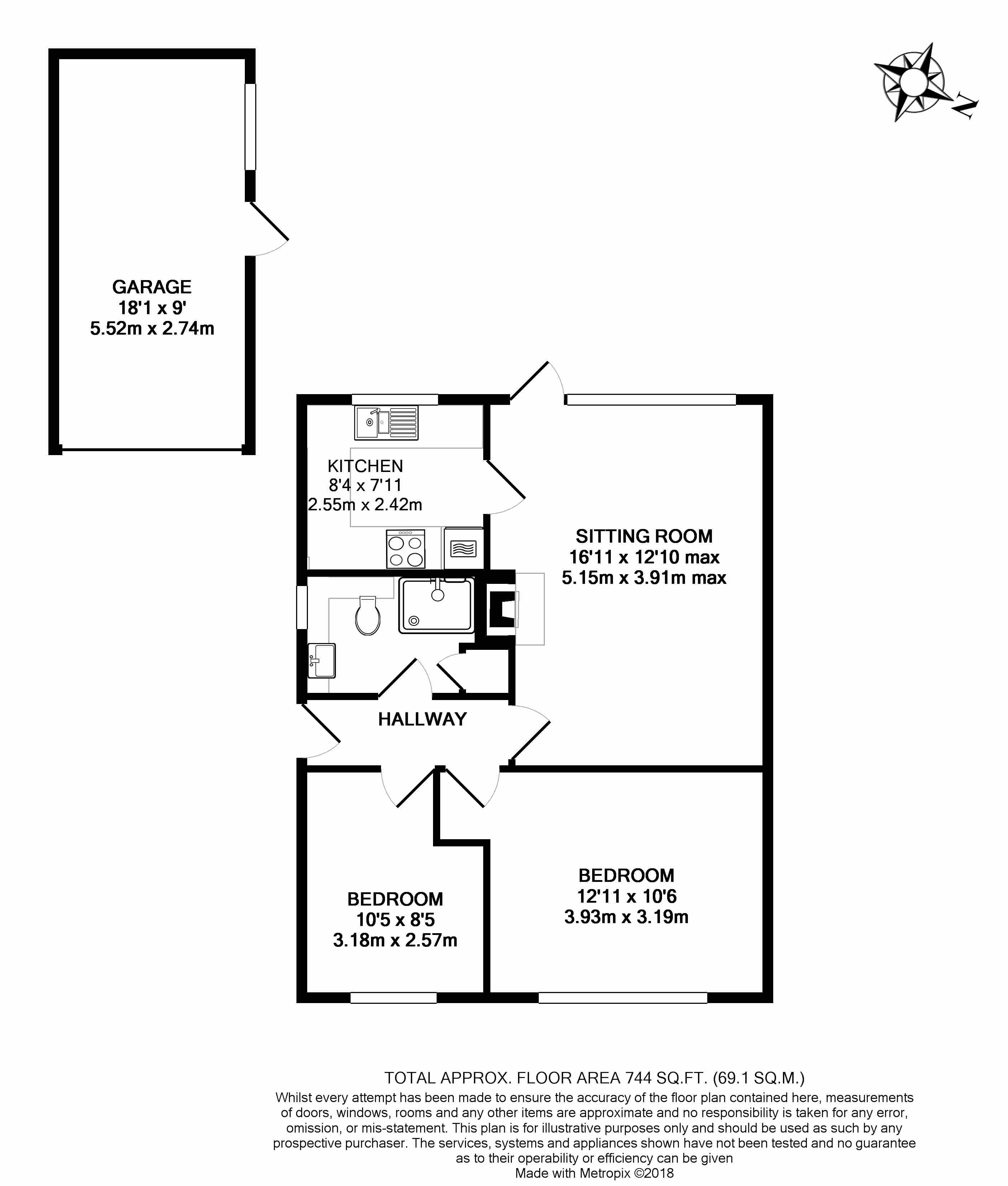 2 Bedrooms Semi-detached bungalow to rent in Crispin Road, Winchcombe, Cheltenham GL54