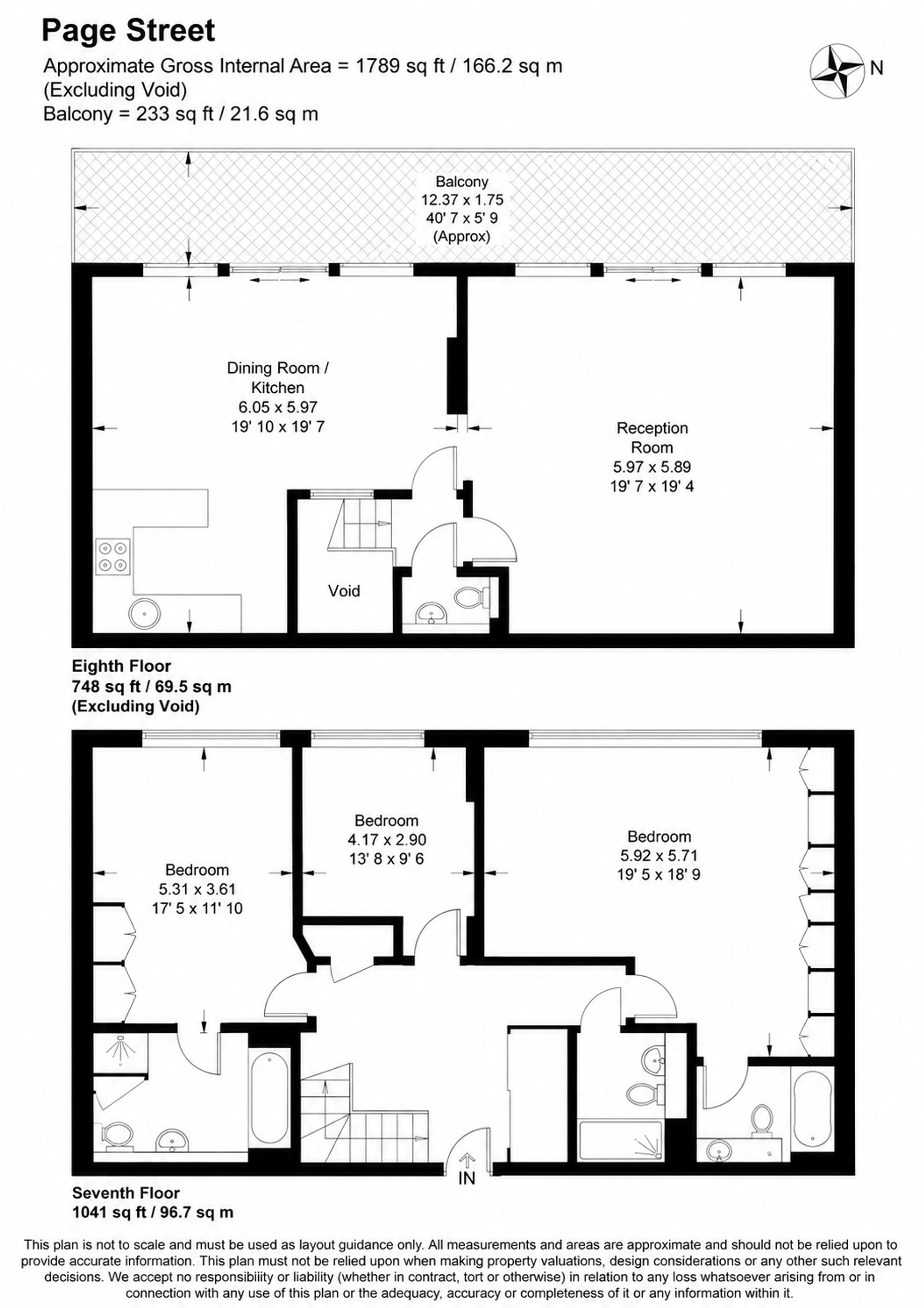Flat 66, 19 Page Street, London floorplan