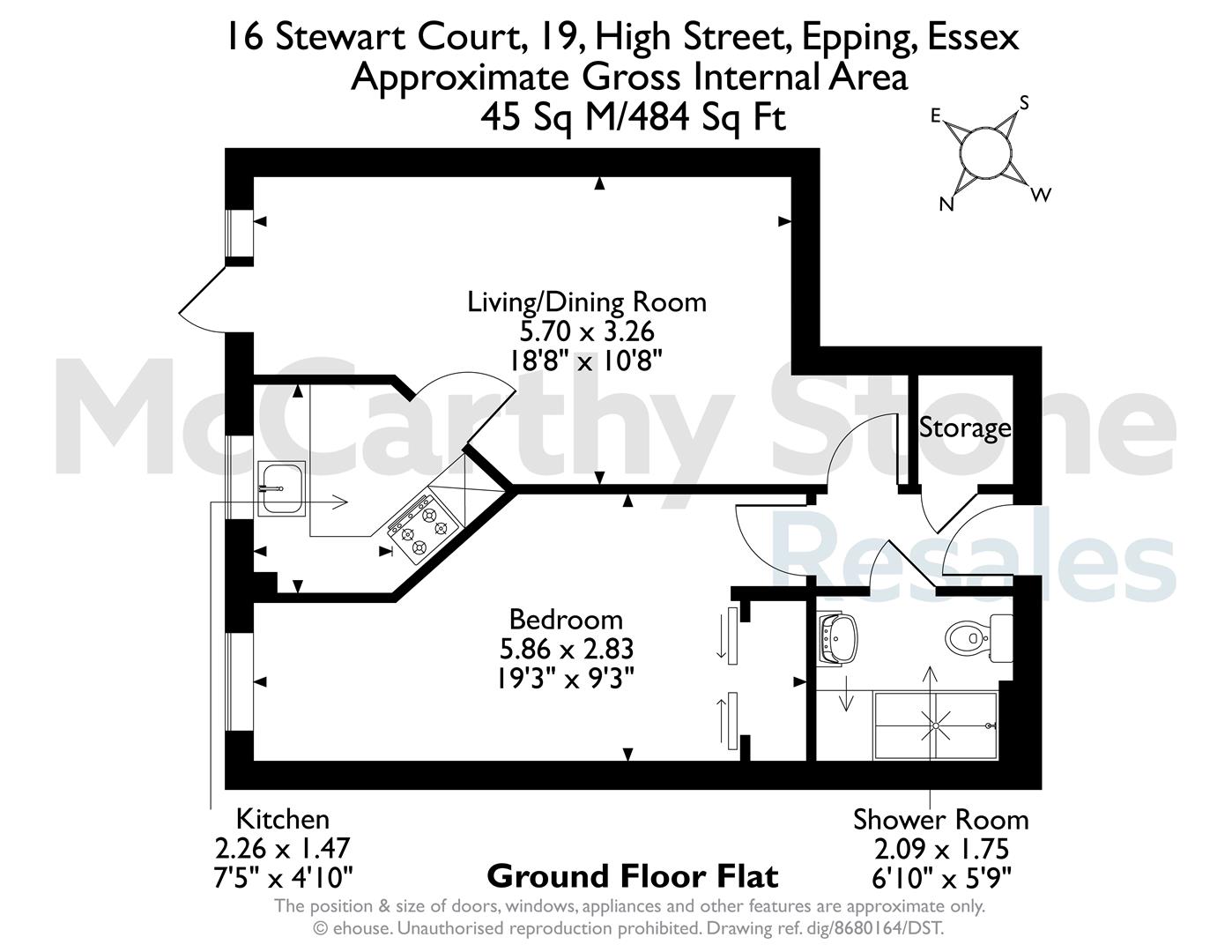 16 Stewart Court, High Street, Epping floorplan