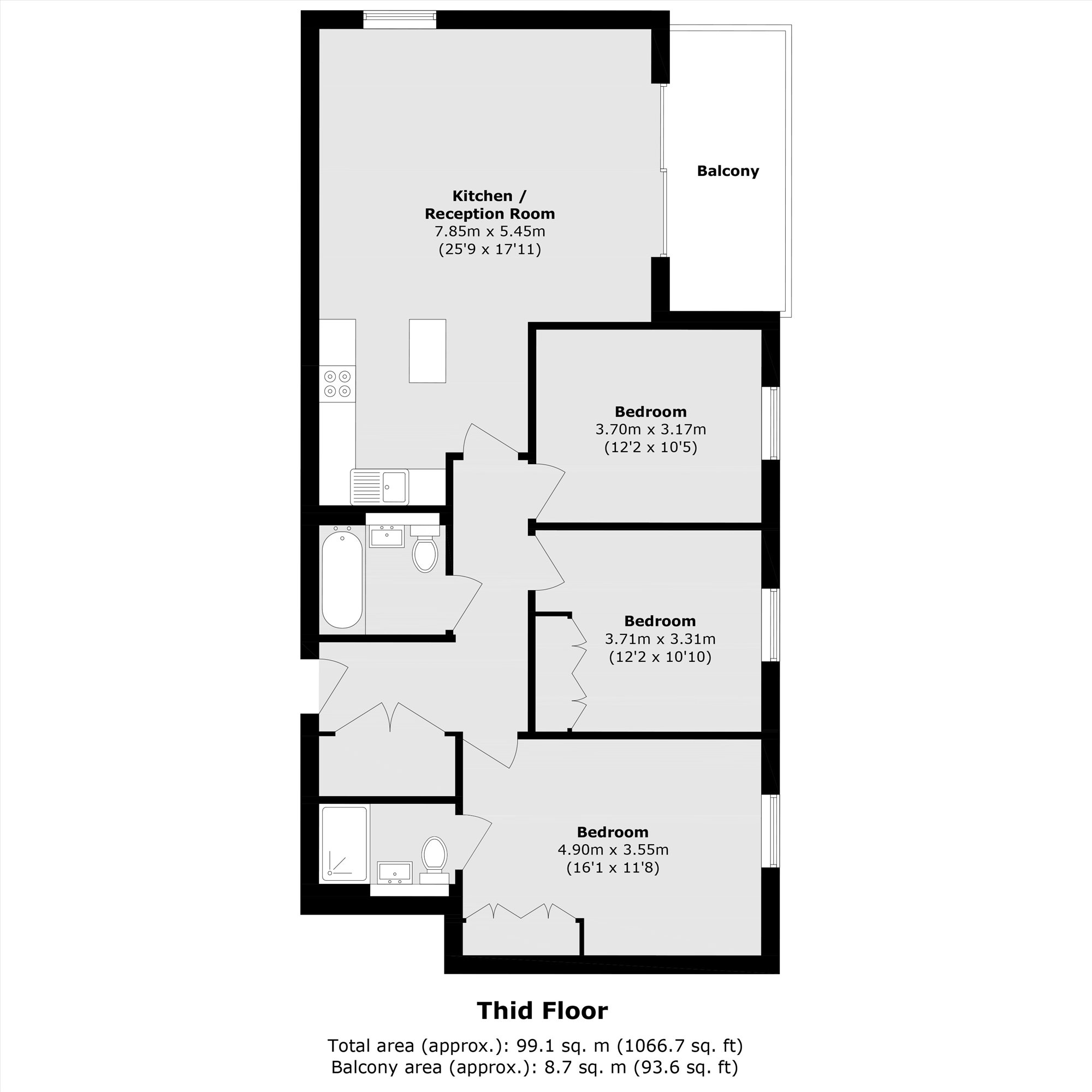 Flat 7 Print Makers, 20, Crimscott Street, Bermondsey floorplan