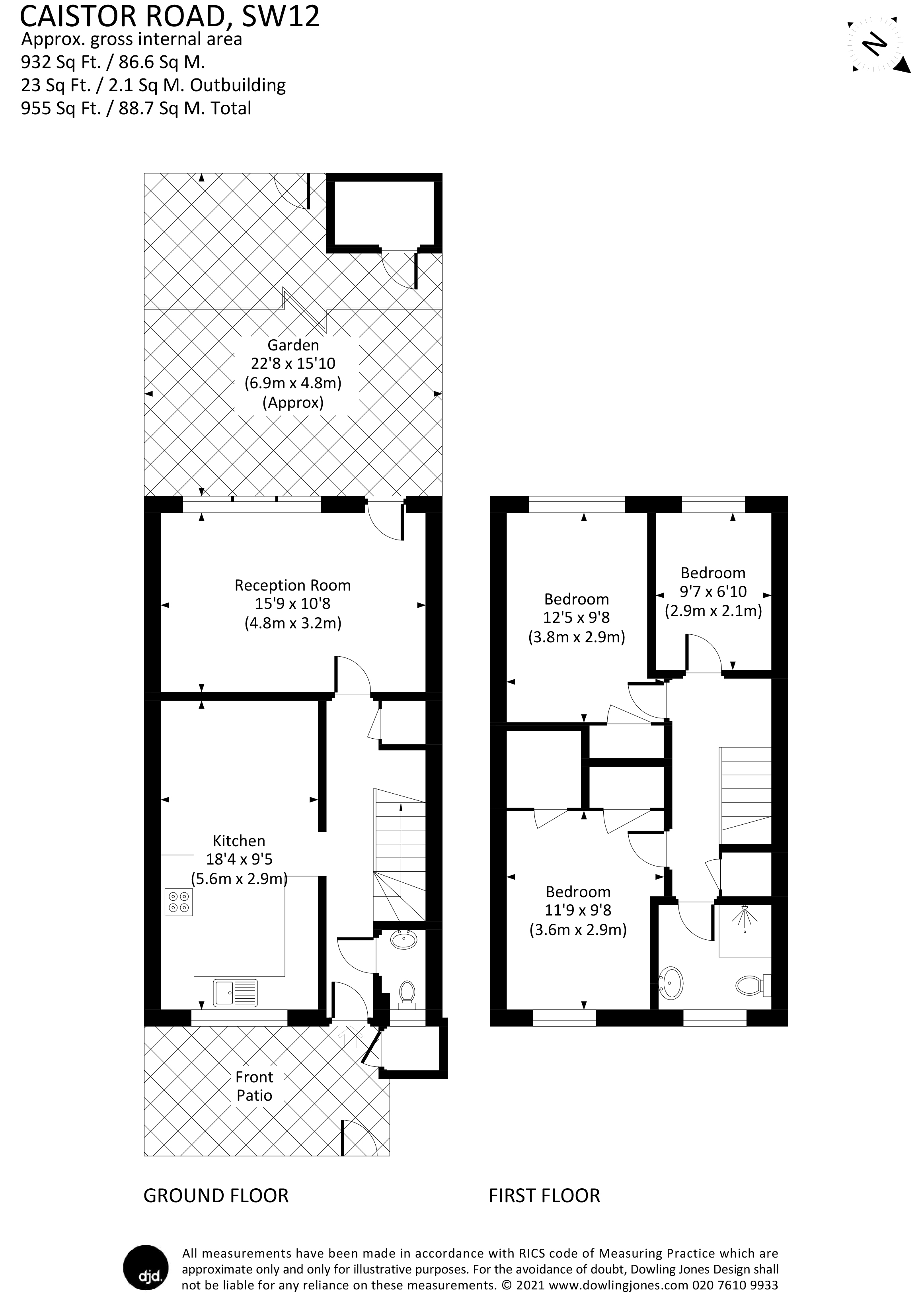 52, Caistor Road, London floorplan