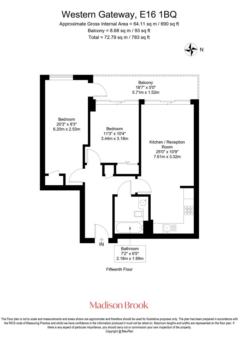 Flat 172, The Oxygen, Royal Victoria Dock floorplan