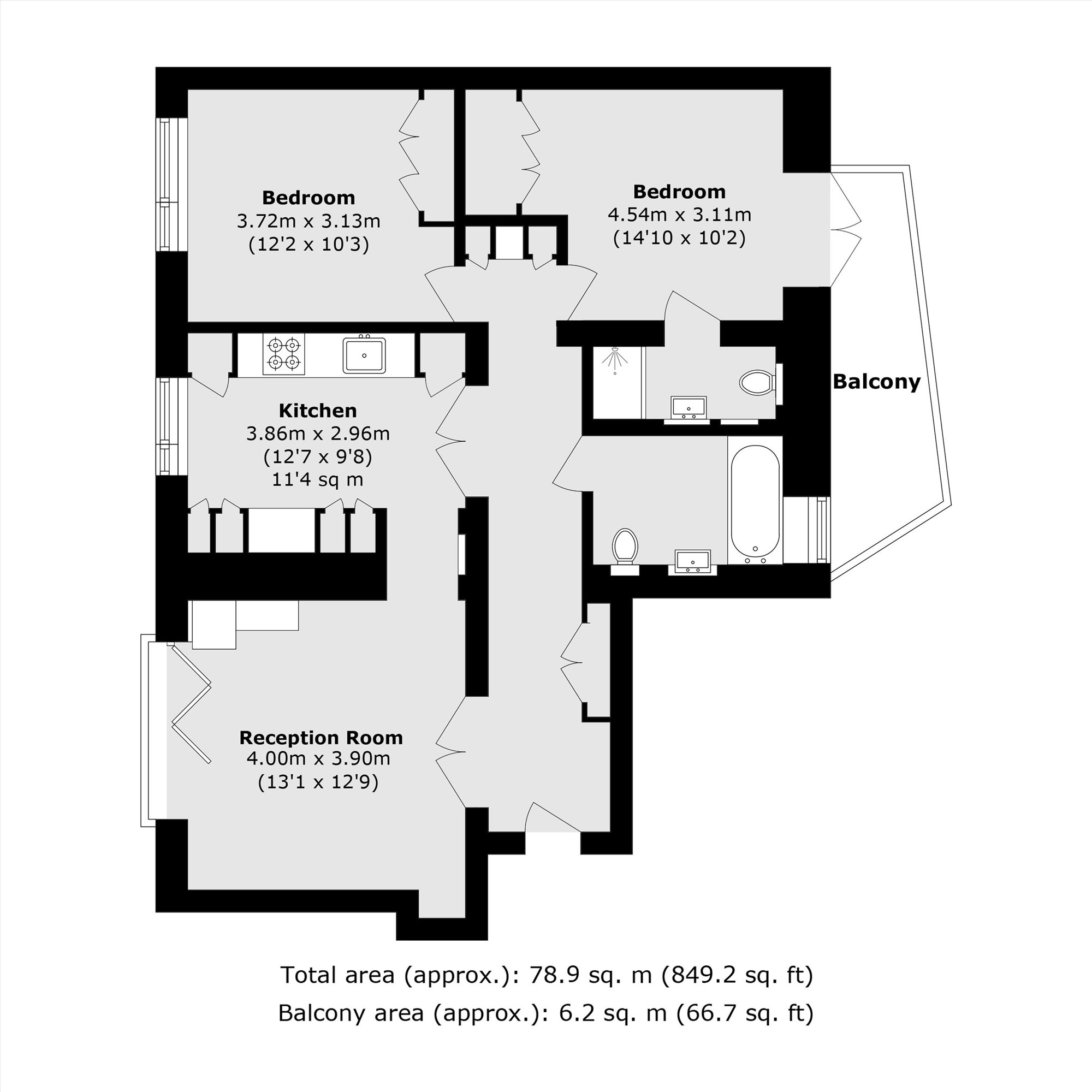 Flat 22, Connaught House, Connaught Gardens, London floorplan
