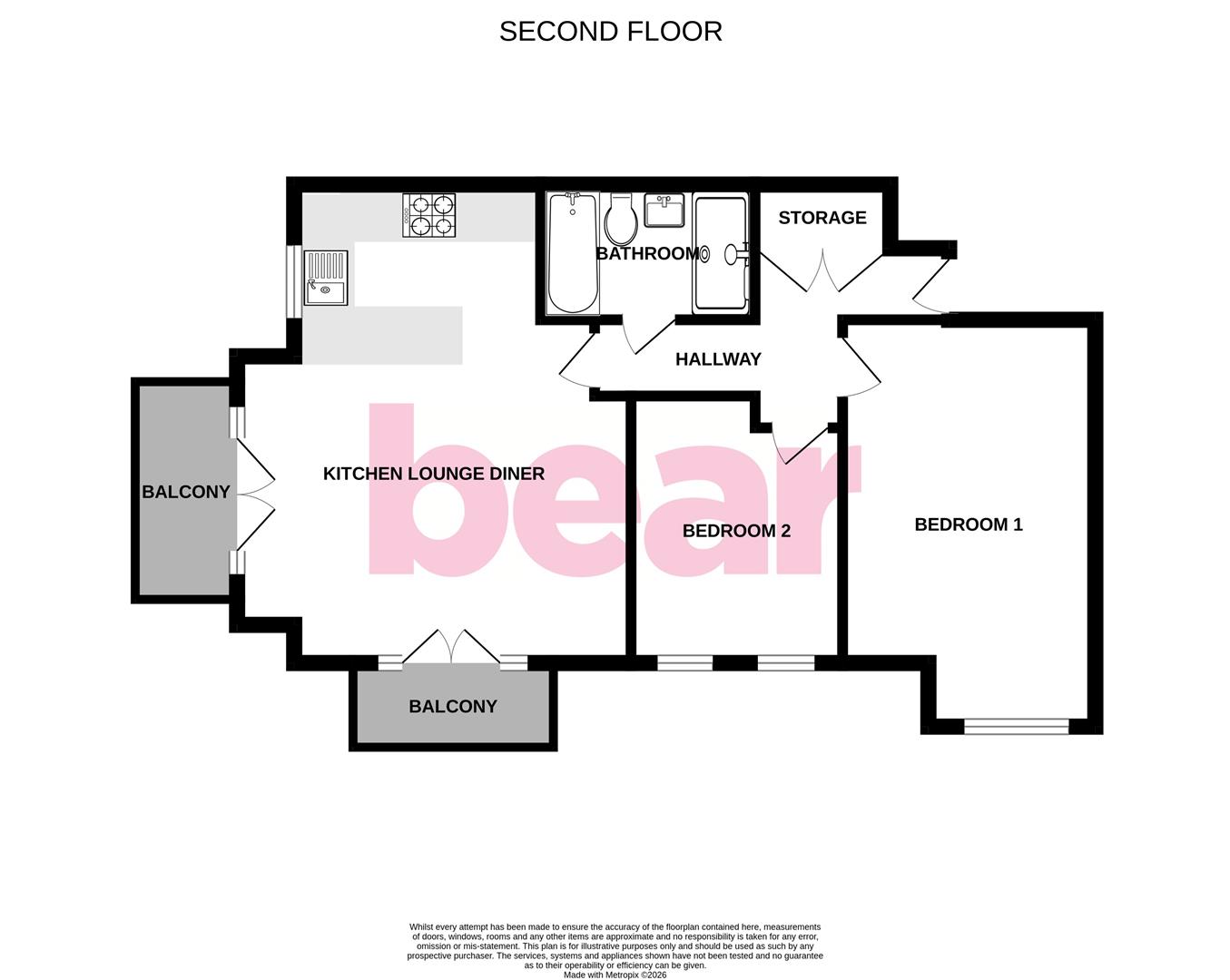 Flat 8, The Warren, Hall Crescent, Hadleigh floorplan