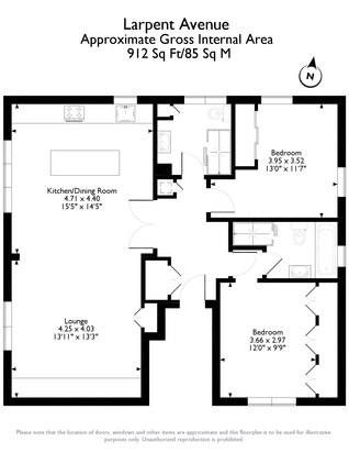 2 Bedrooms Flat to rent in Larpent Avenue, Putney SW15